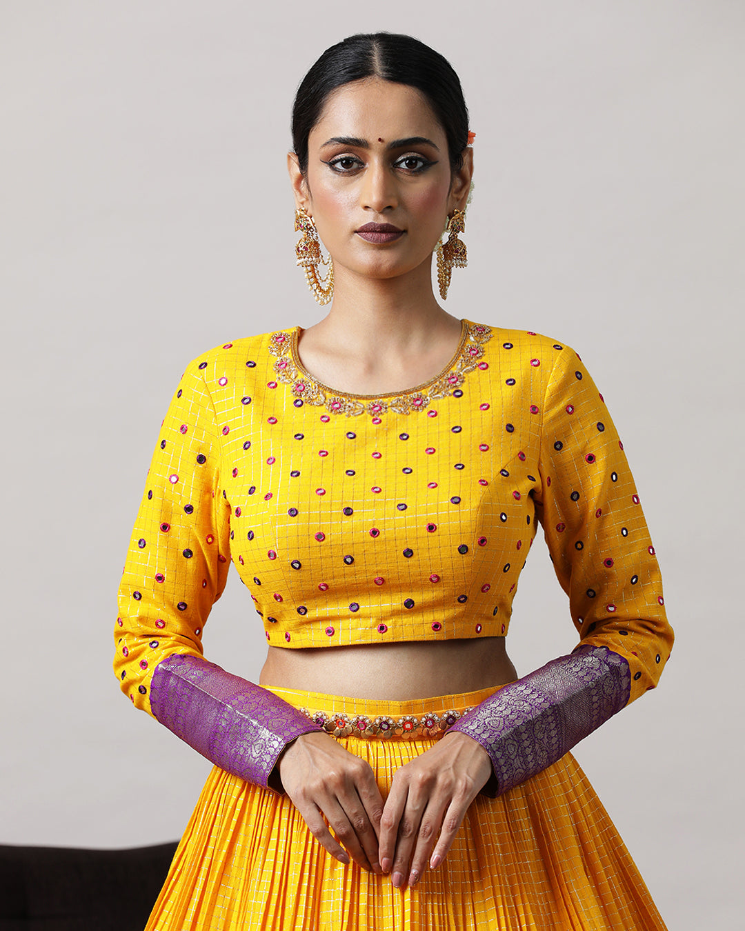 Yellow Crop Top & Skirt