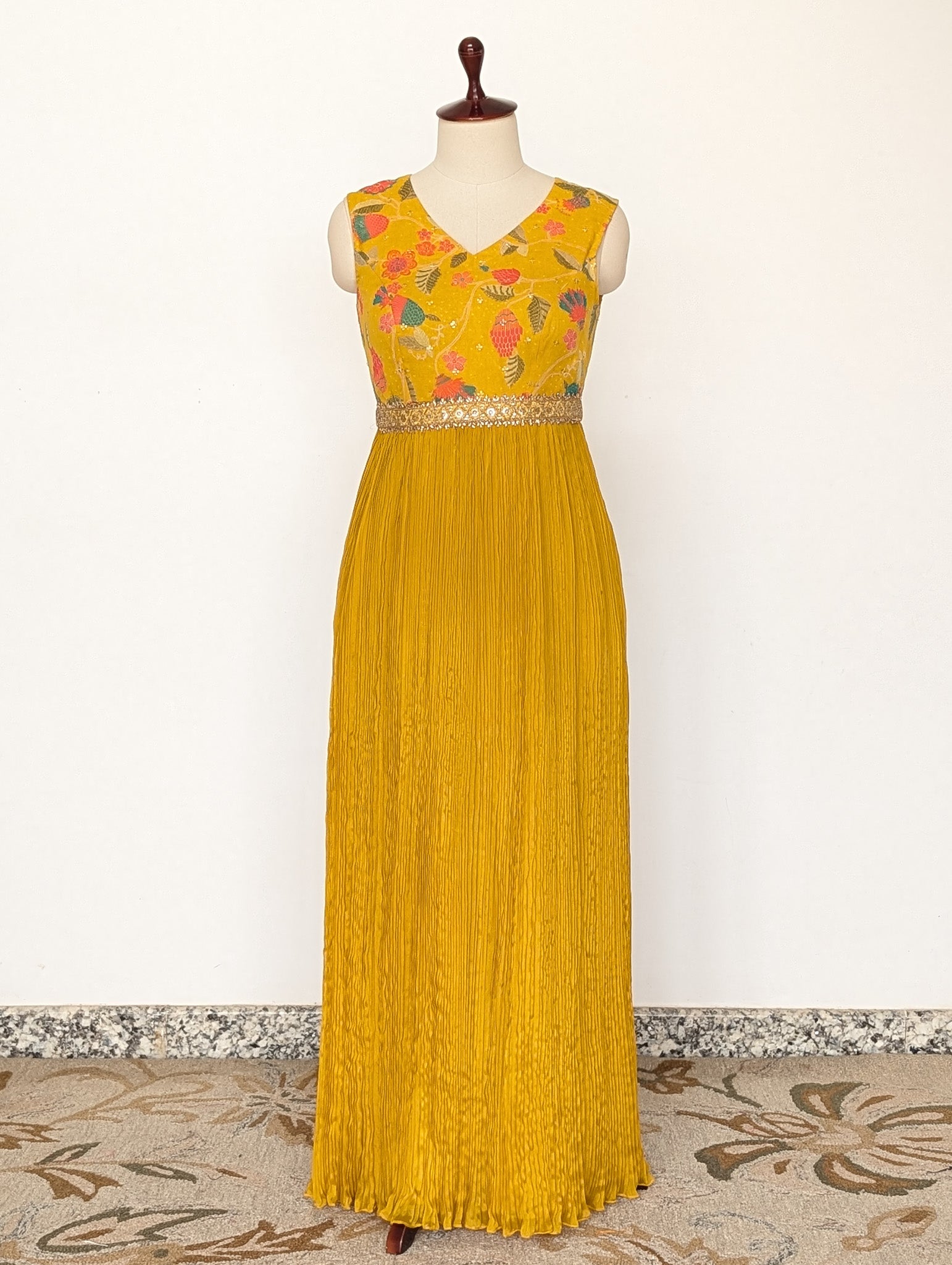 Mustard Floral Gown