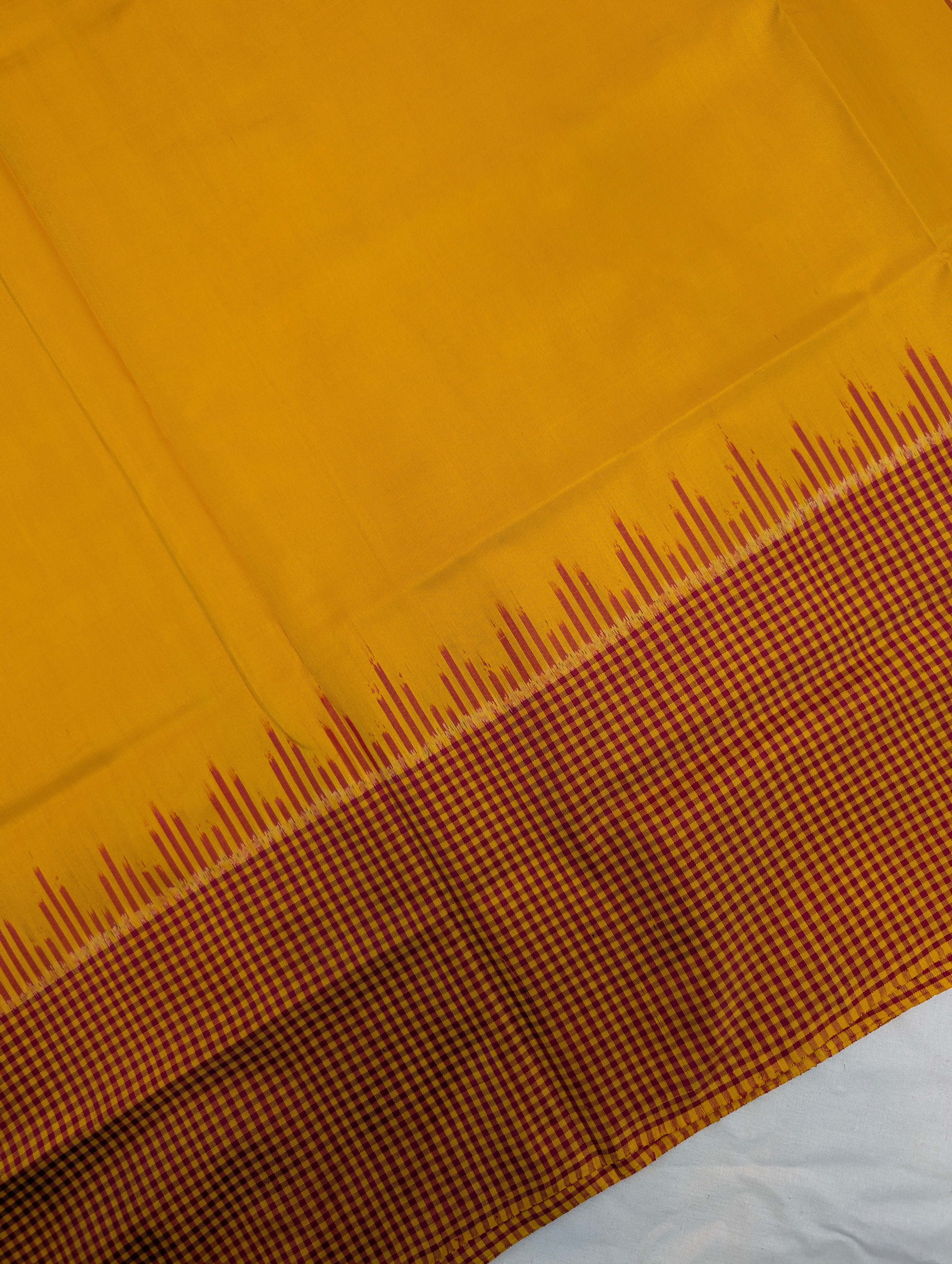 Handloom Patola Pure Silk Saree X Mustard Yellow