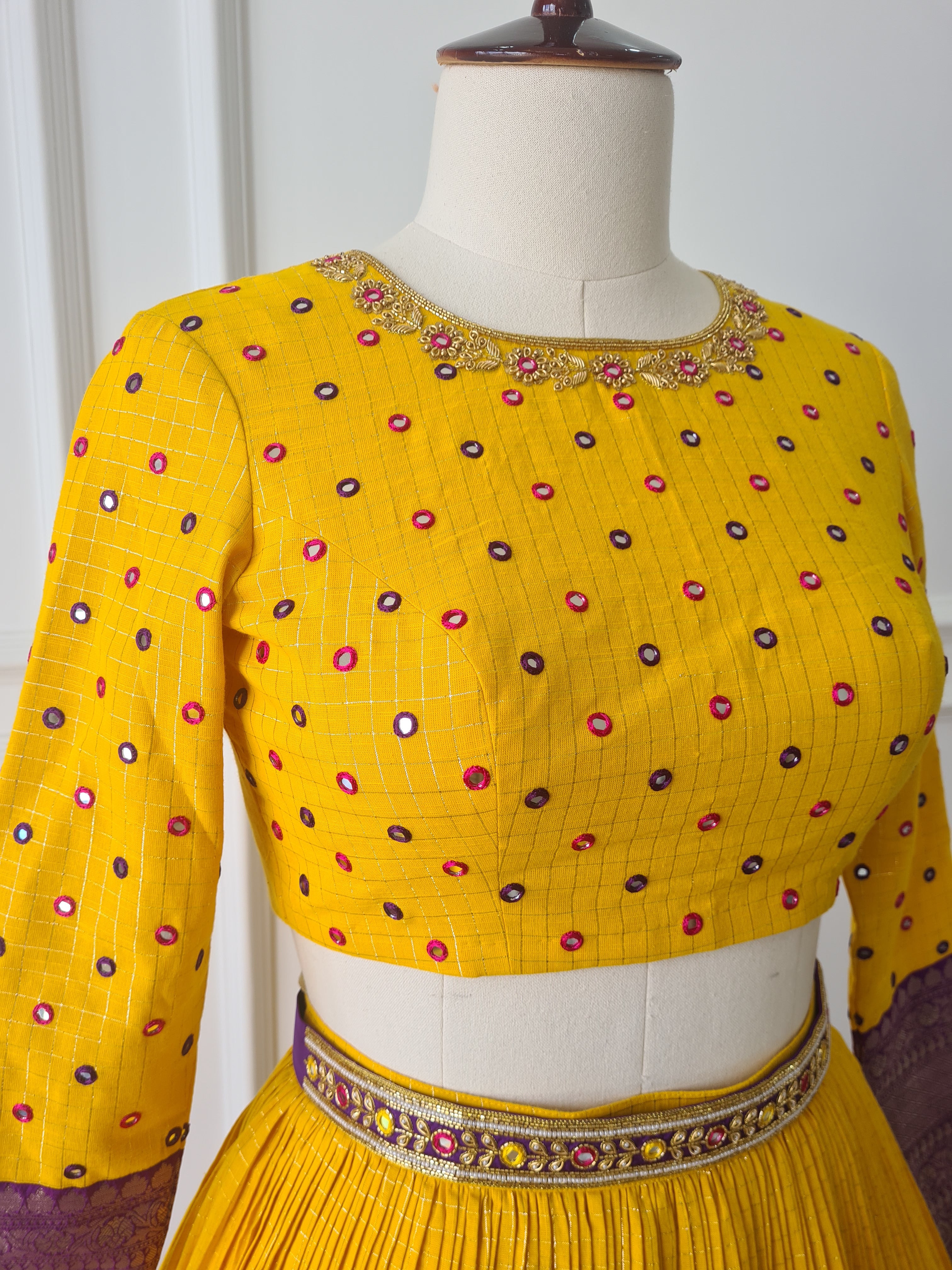 Yellow Crop Top & Skirt