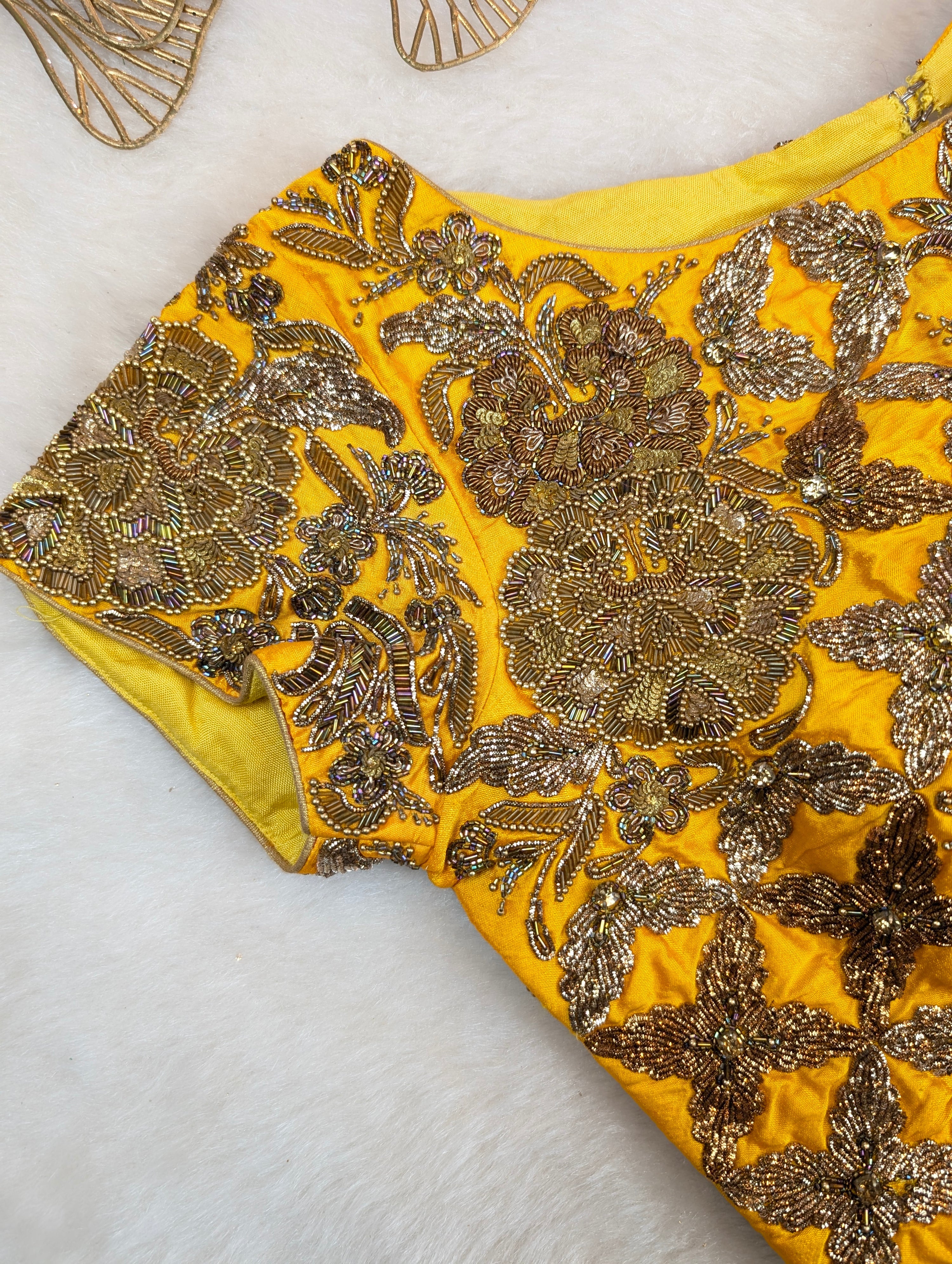 Heavy Hand Embroidered Lehanga Set - Sunshine Yellow