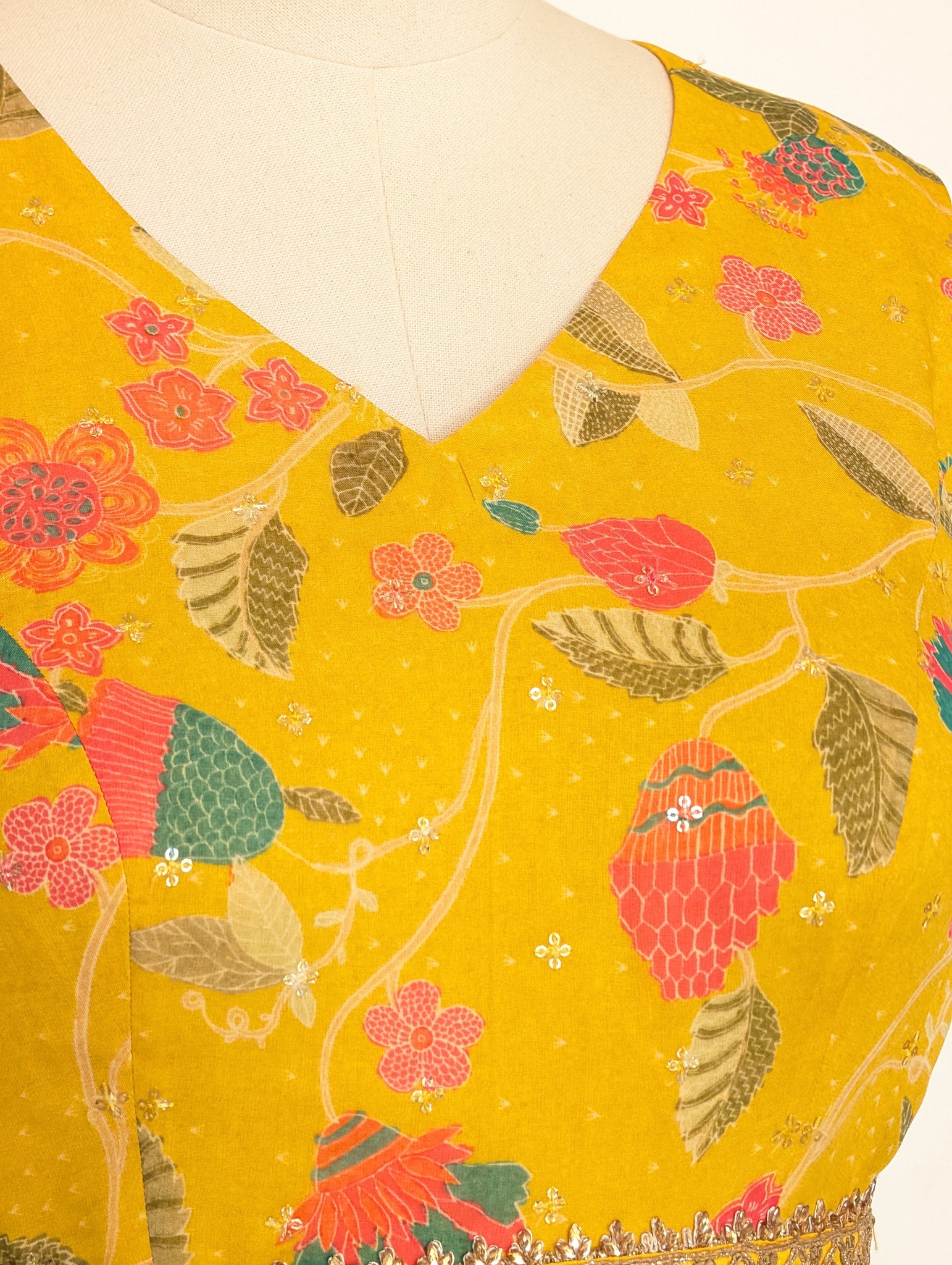 Mustard Floral Gown