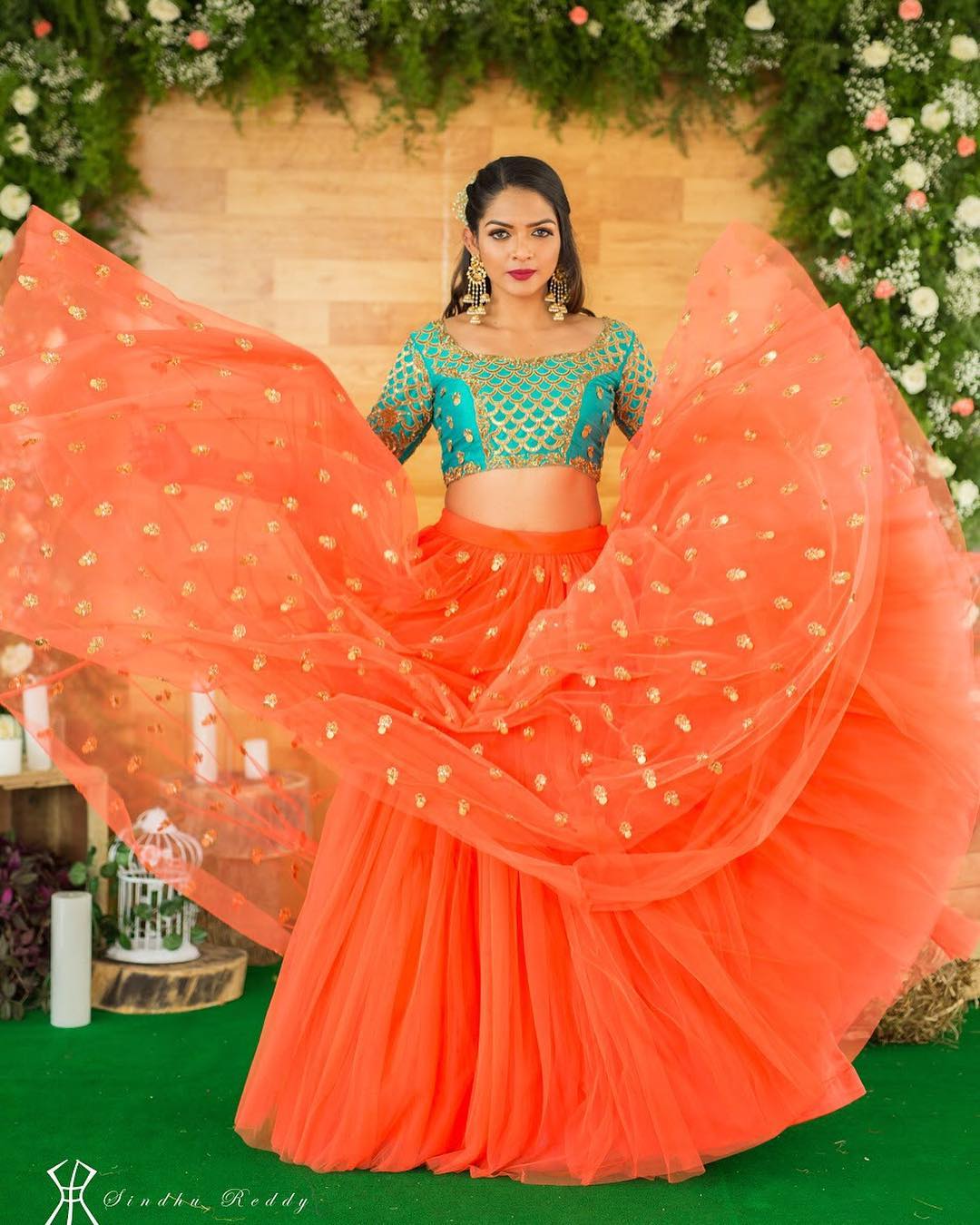 Turquoise Blue Blouse with Antique Zardosi and Coin Embroidery