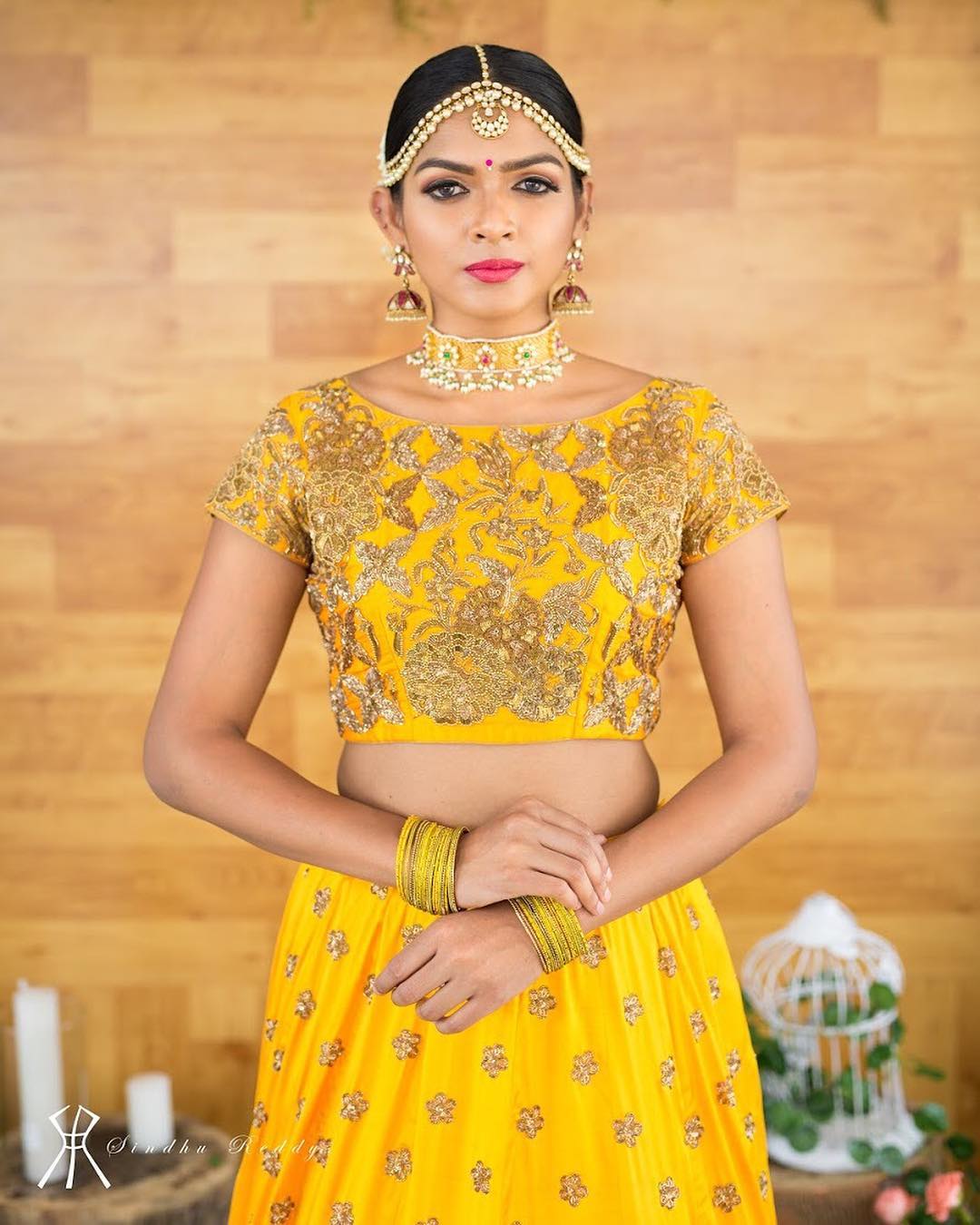 Heavy Hand Embroidered Yellow Blouse