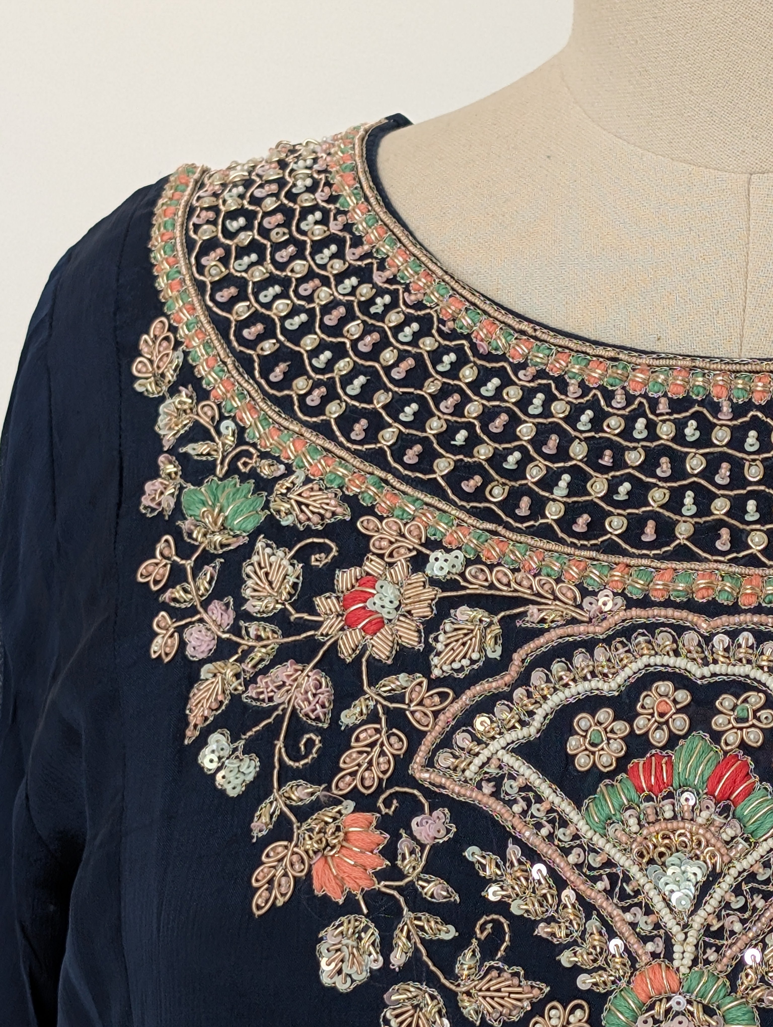Navy Blue Embroidered Salwar