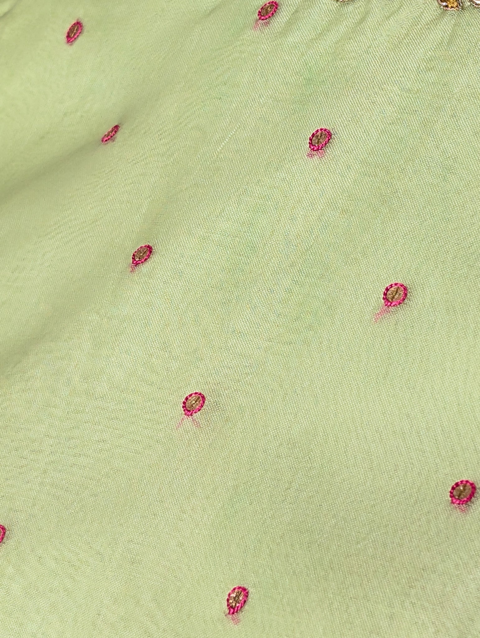 Pink Floral Skirt w/t Pastel Green Blouse