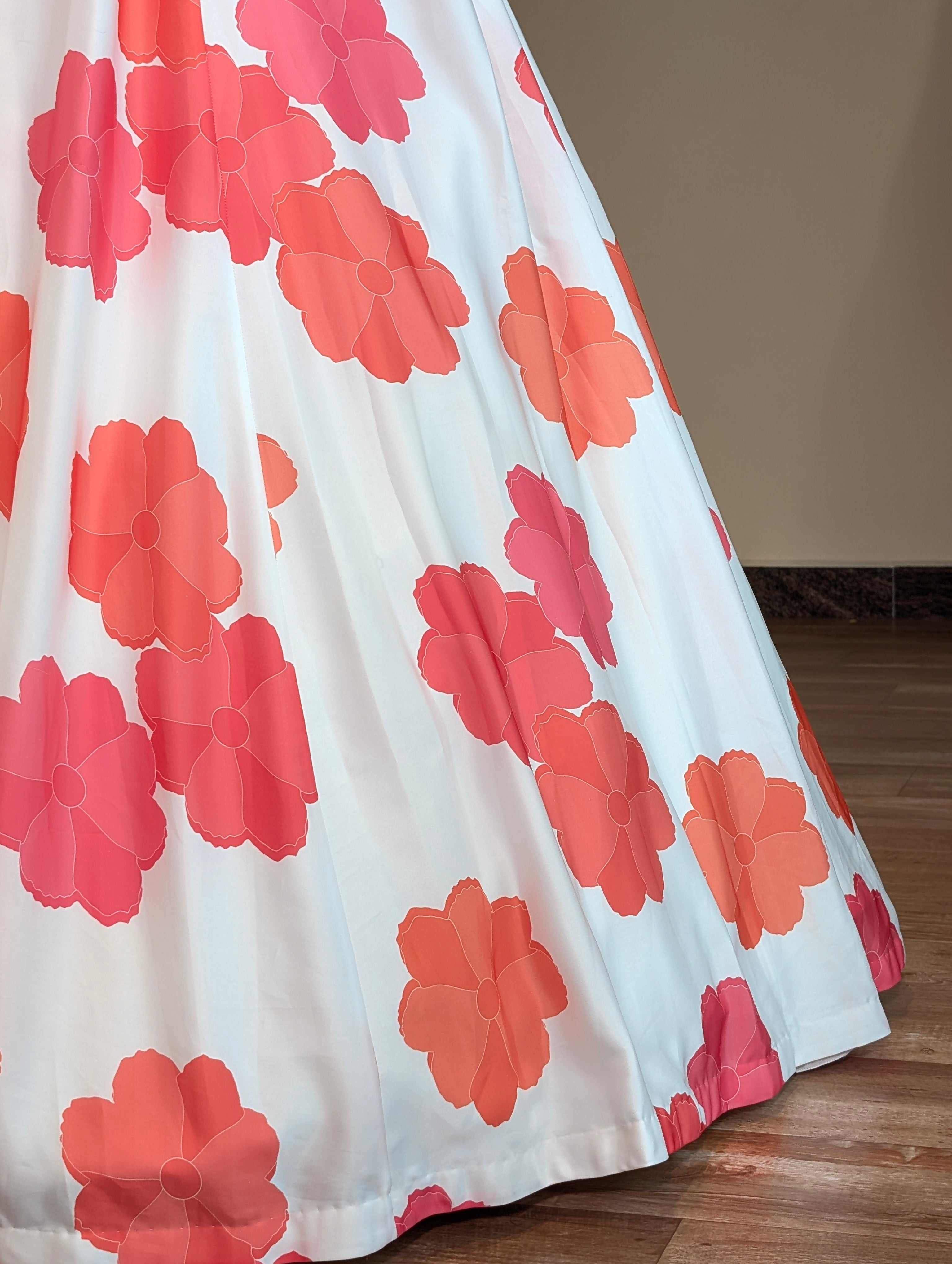 Vibrant Pink & White Floral Lehenga with Embroidered Blouse