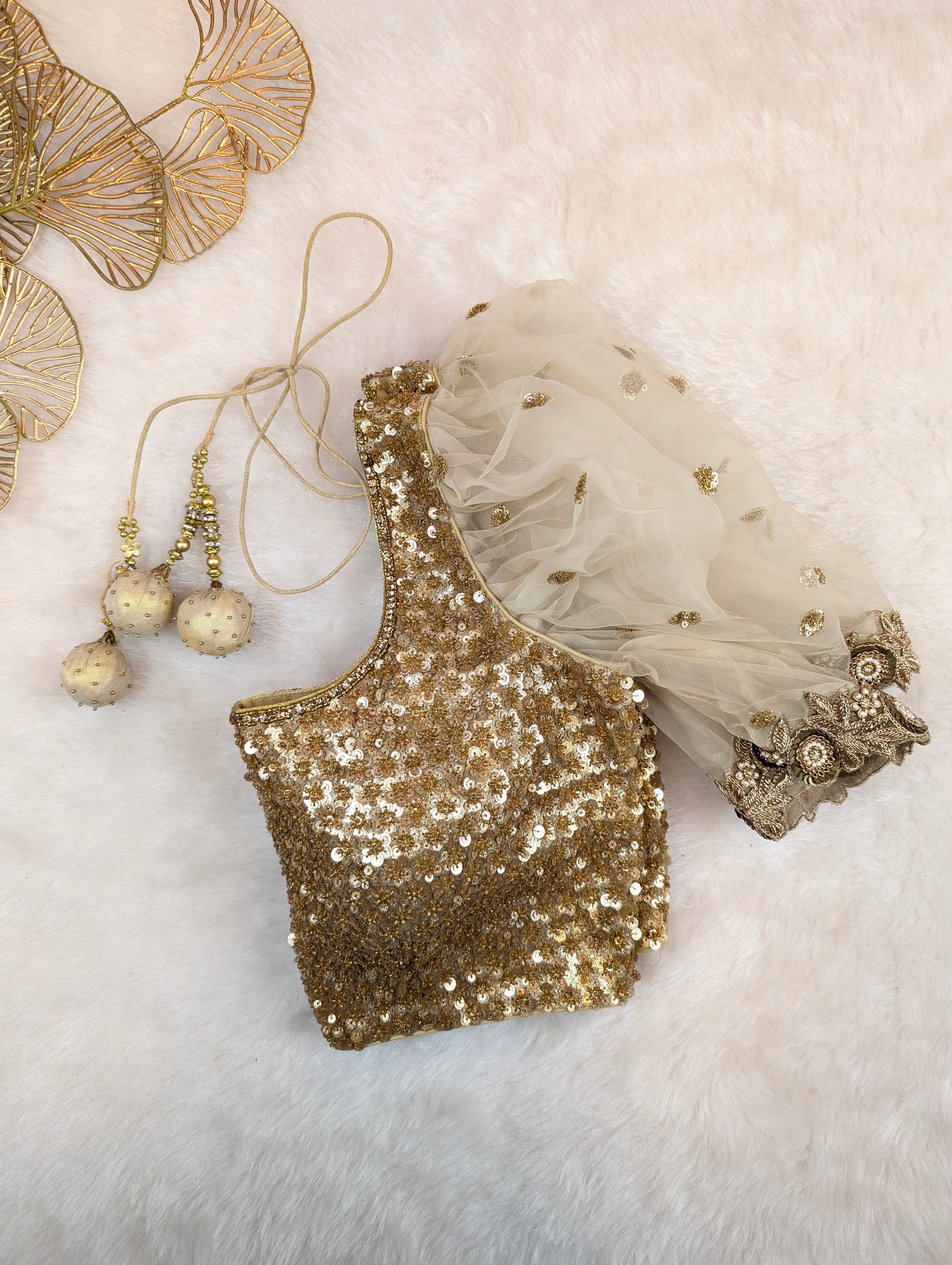 Heavy Gold Sequins Blouse