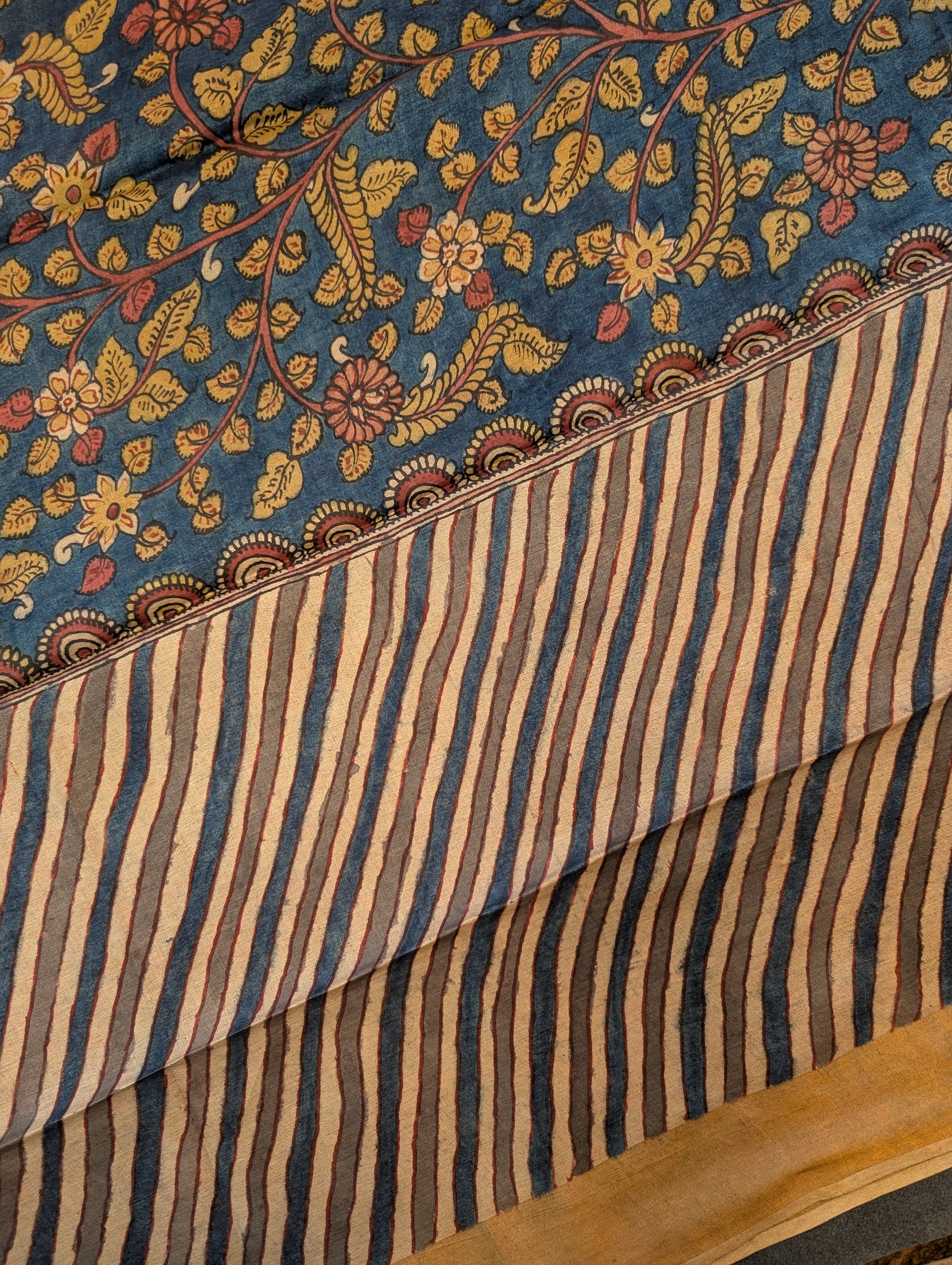 Pure tussar silk X Pen Kalamkari - Dashavataram Depiction