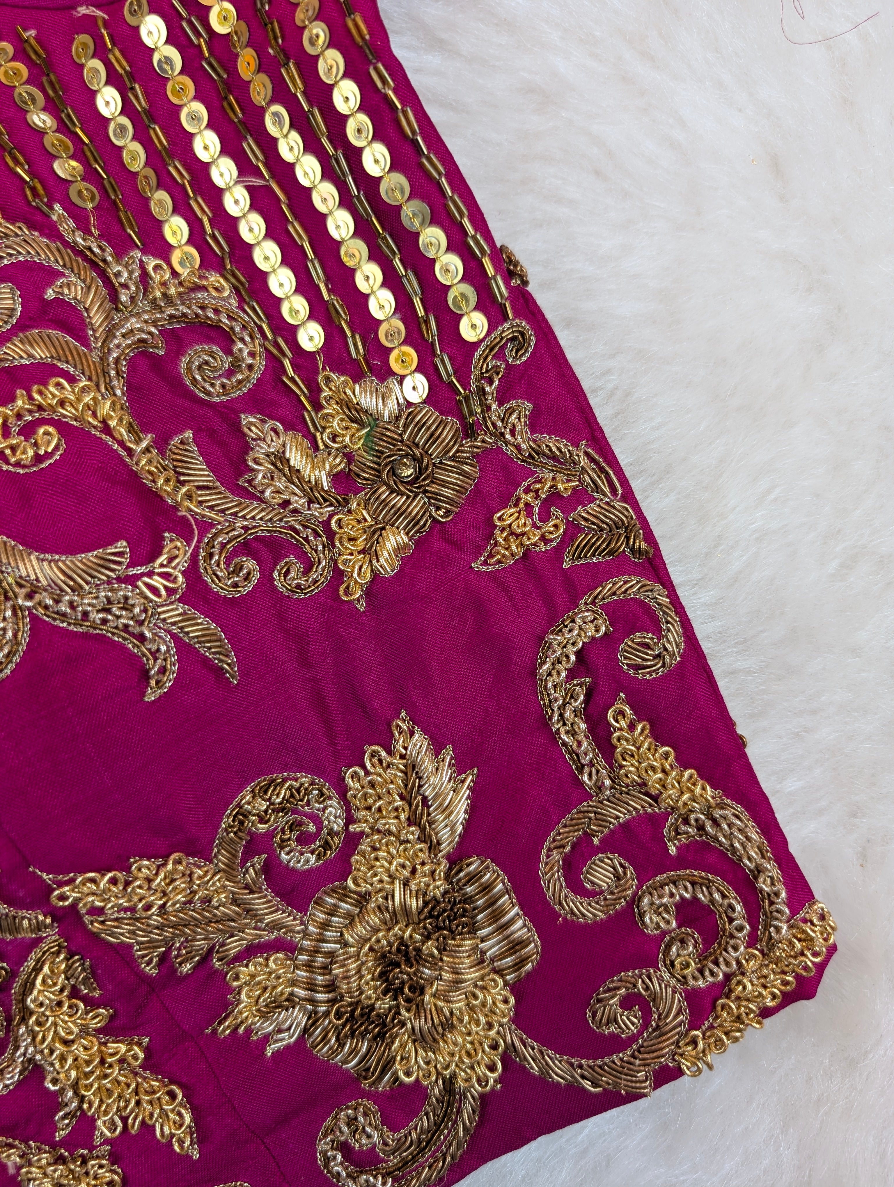 Magenta Heavy Embroidered Full Sleeve Blouse