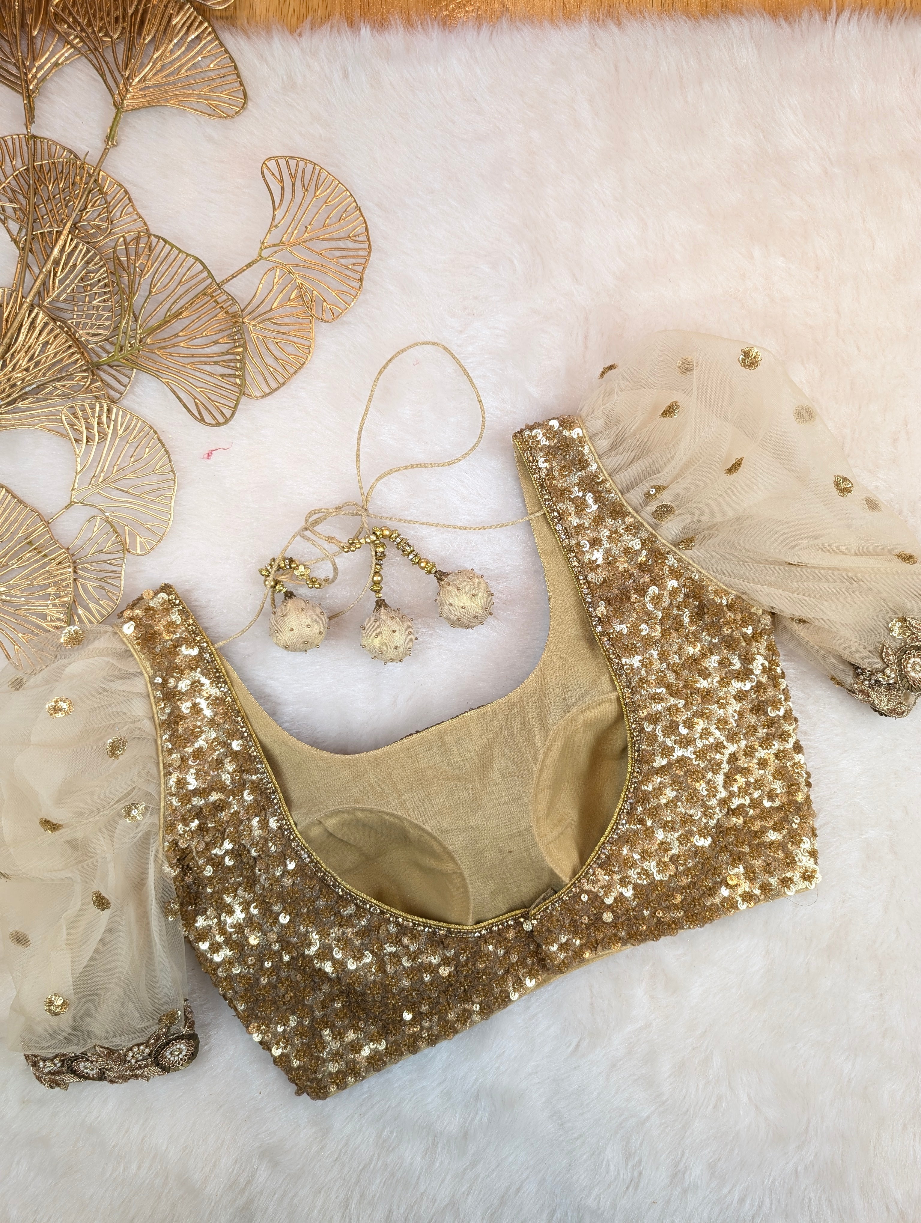Heavy Gold Sequins Blouse