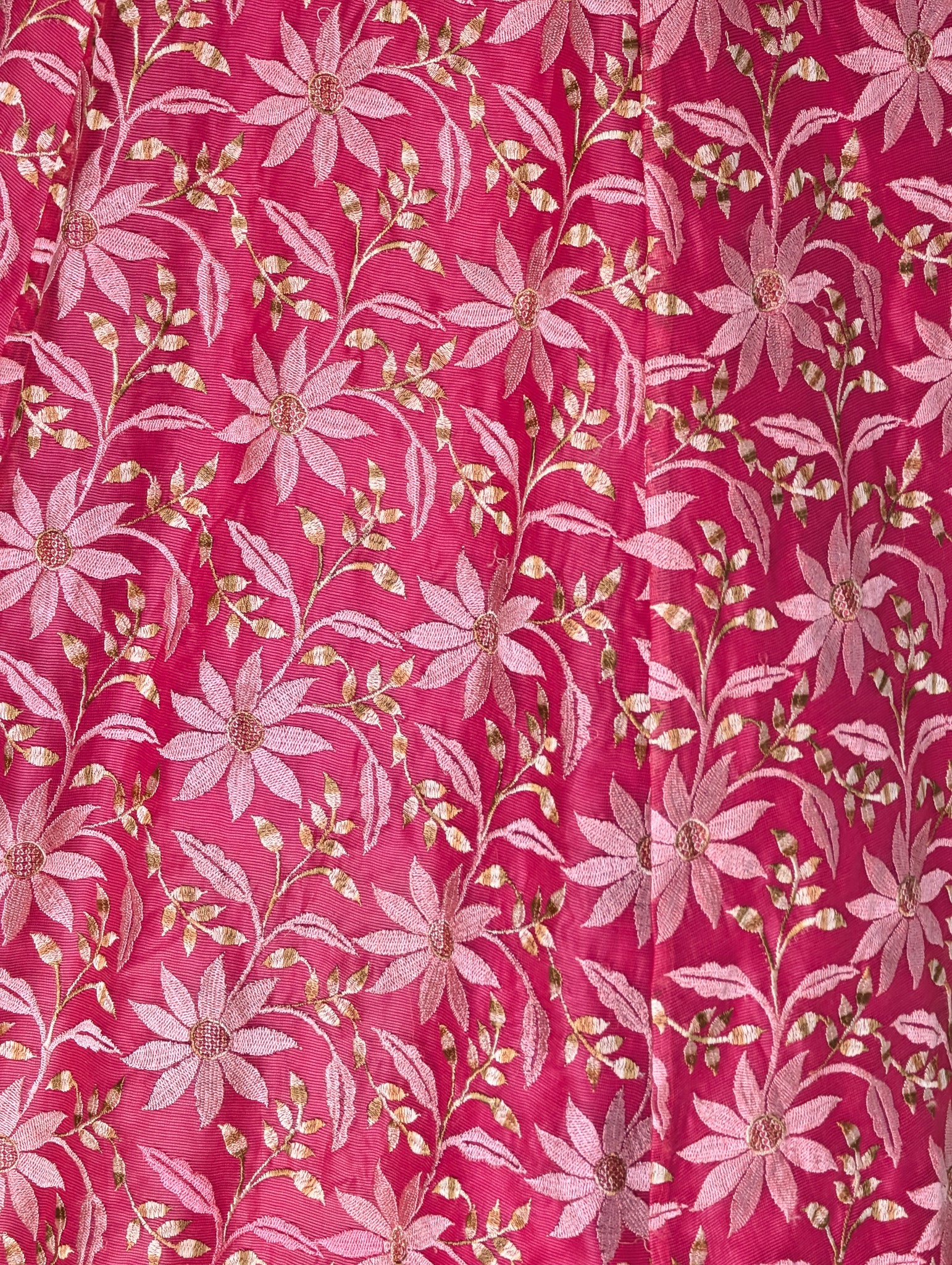 Pink Floral Skirt w/t Pastel Green Blouse