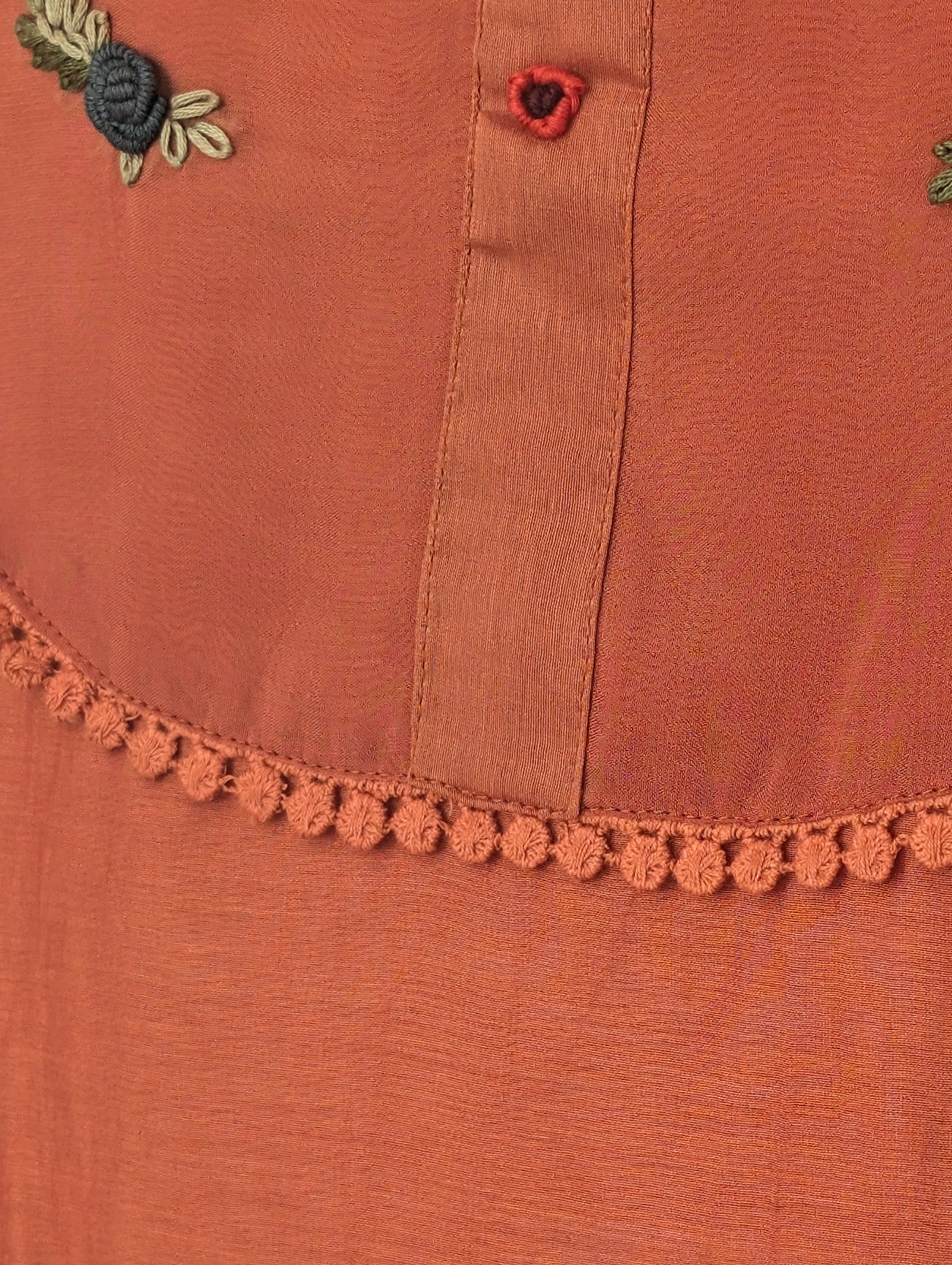Peach Embroidered Kurta Set
