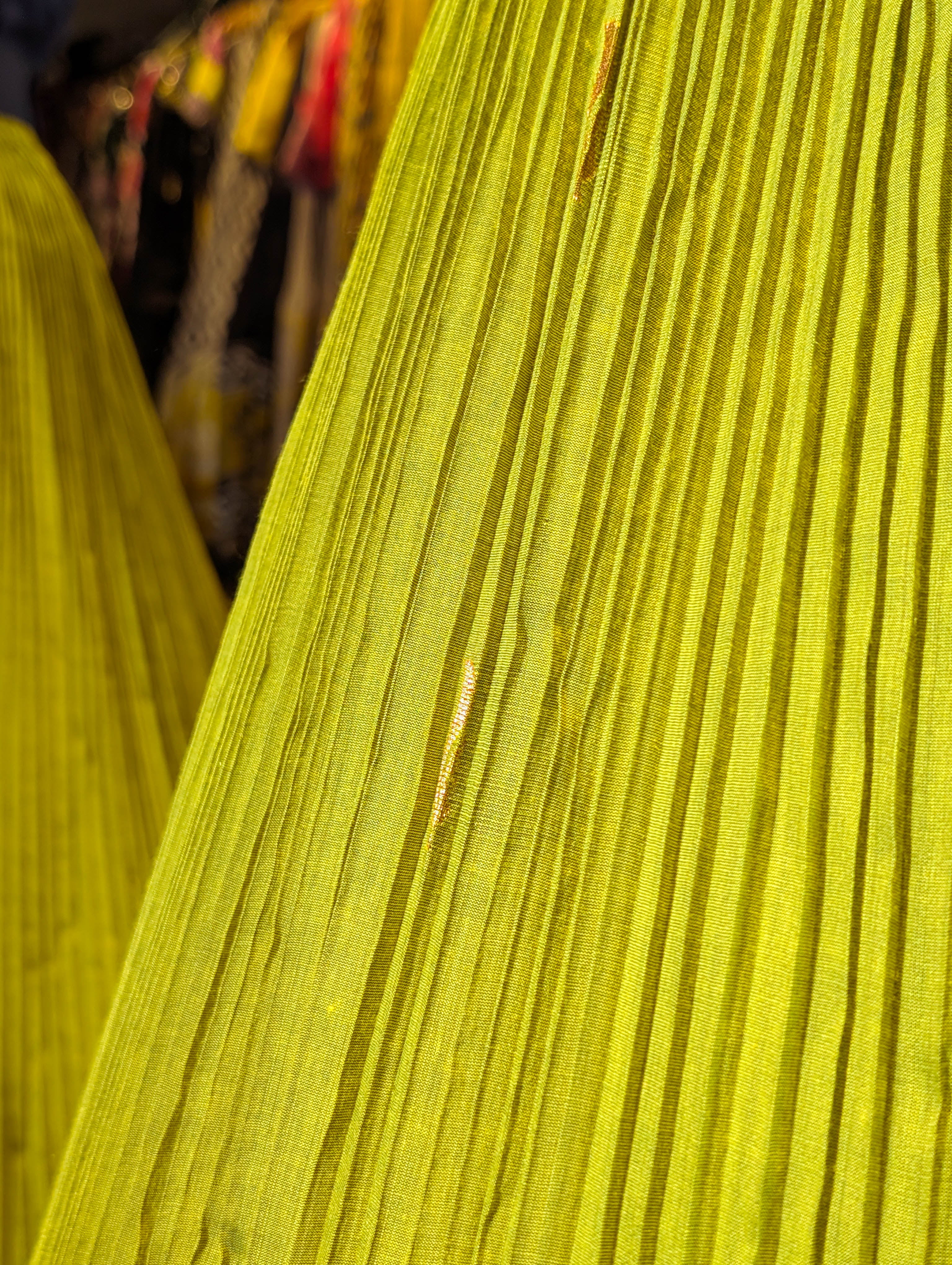 Regal Blue & Lime Green Silk Lehenga