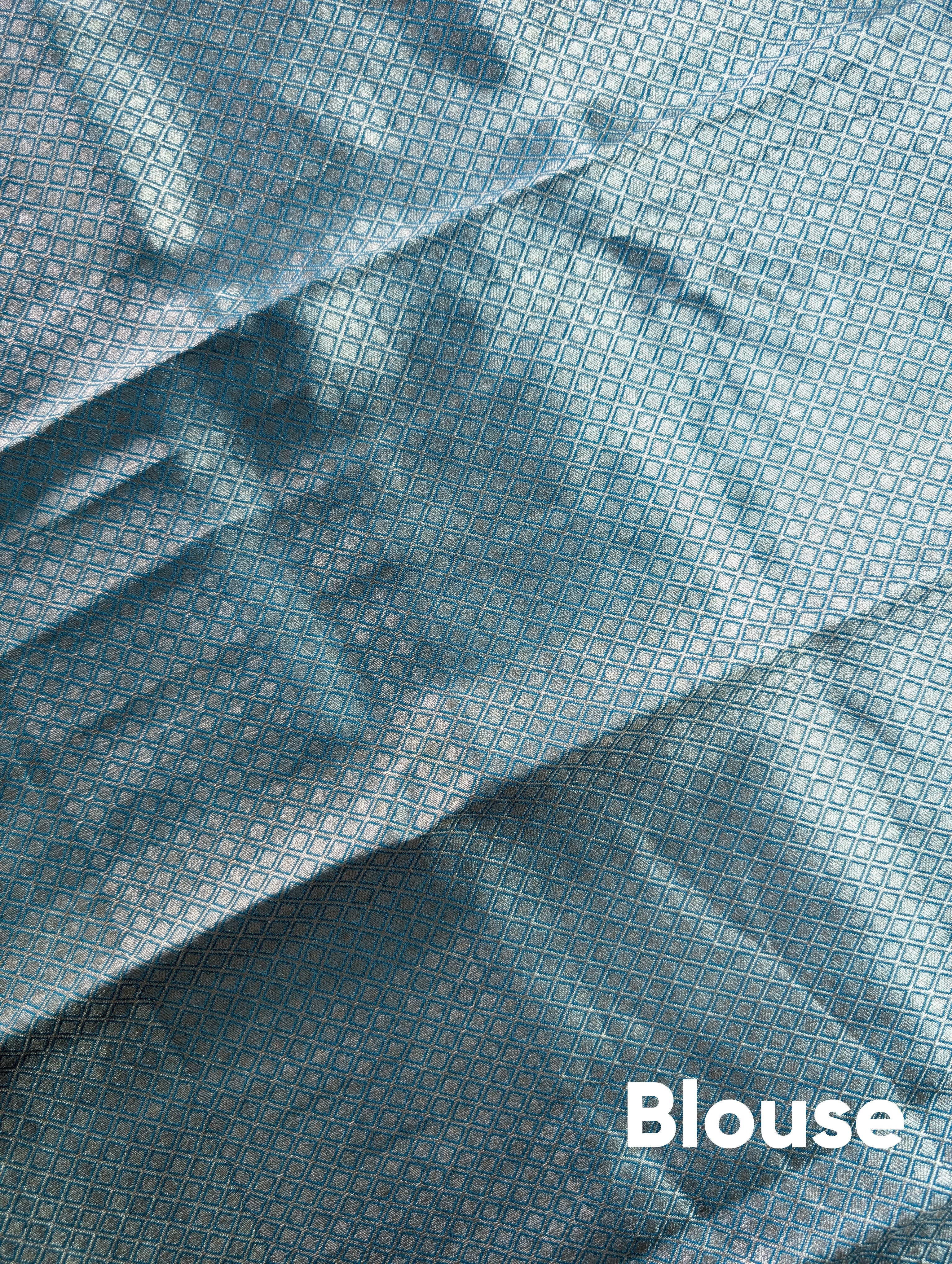 Banarasi Moonga Silk - Royal Purple (floral lattice)