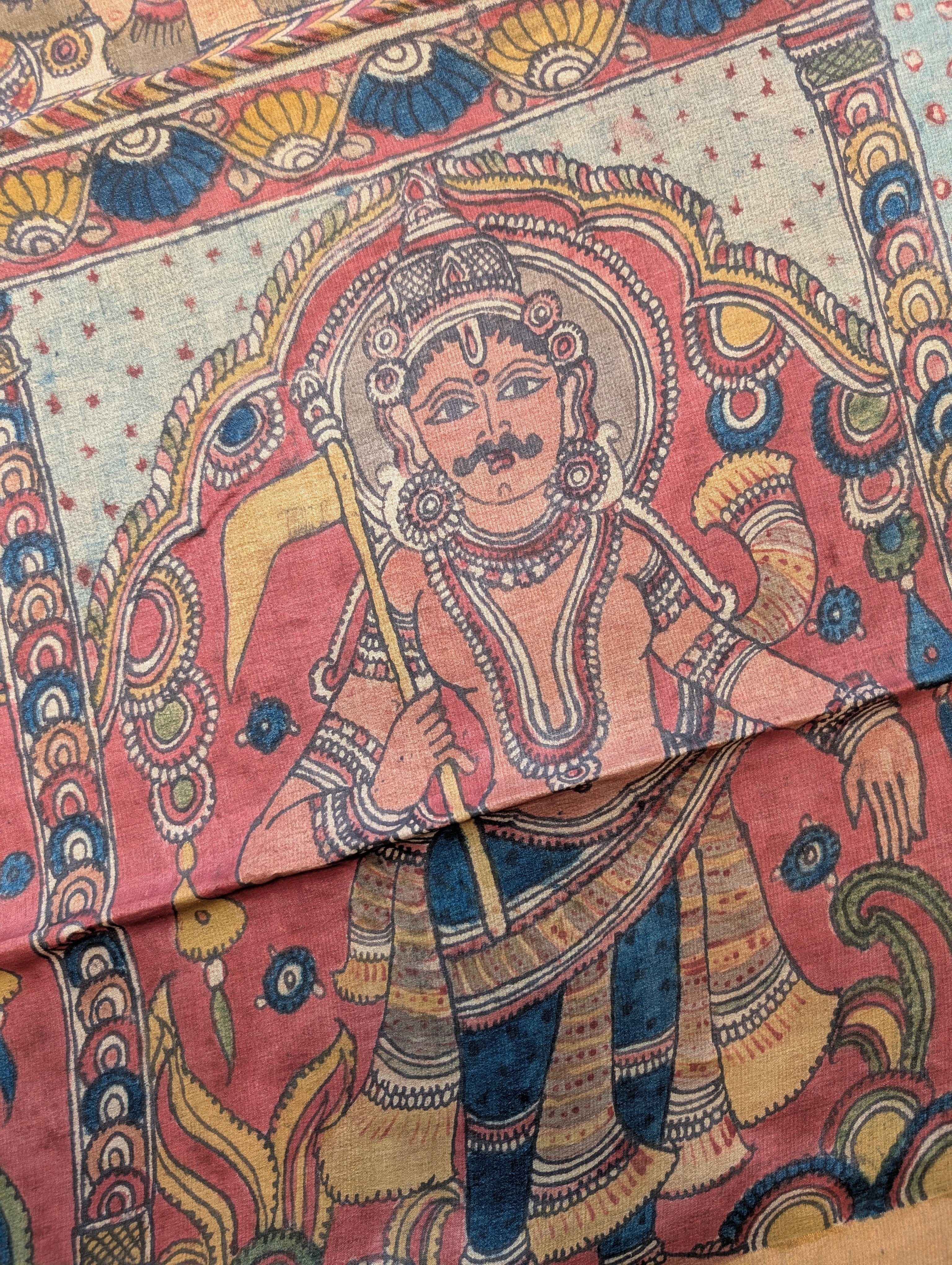 Pure tussar silk X Pen Kalamkari - Dashavataram Depiction