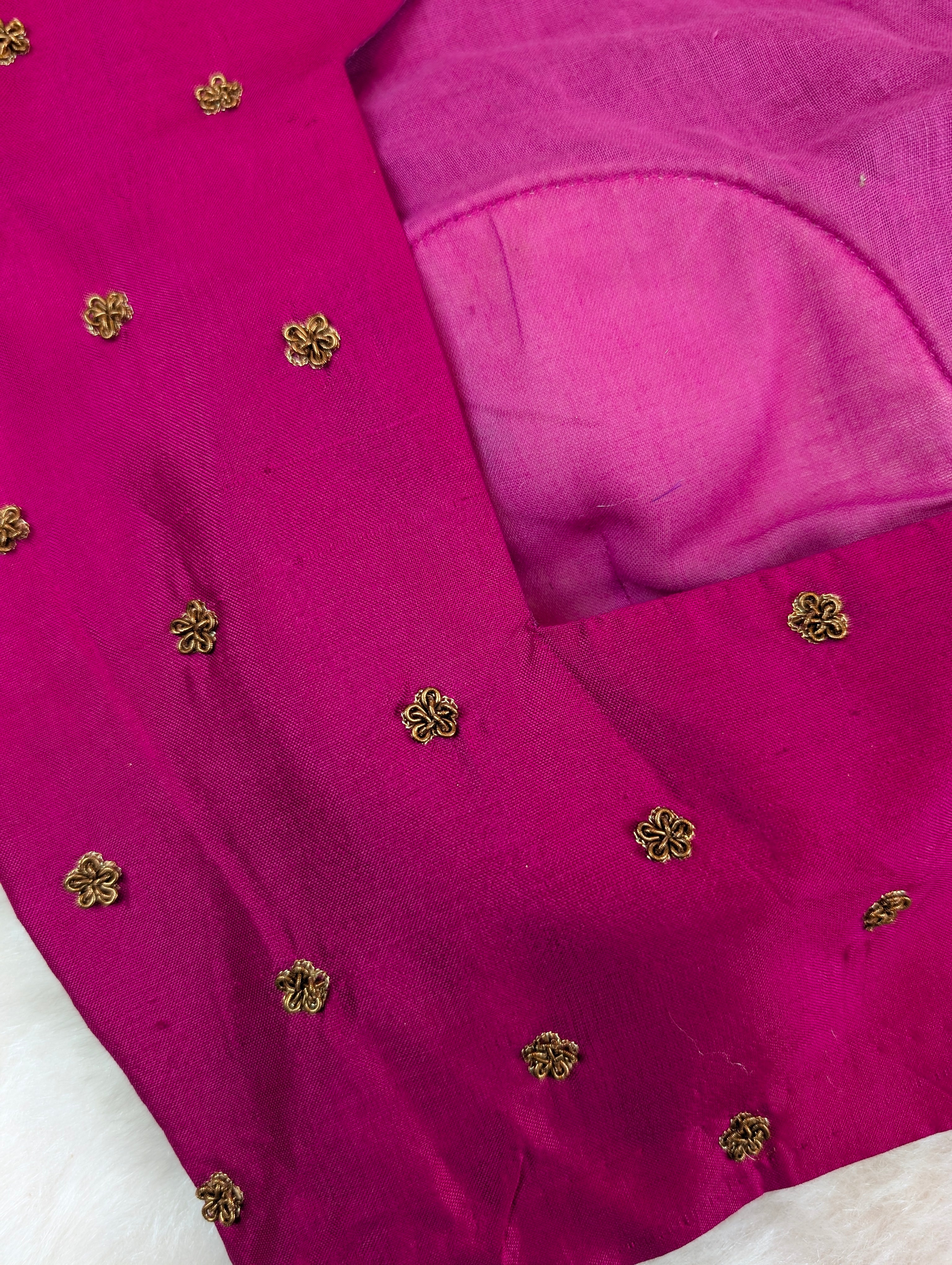 Magenta Heavy Embroidered Full Sleeve Blouse