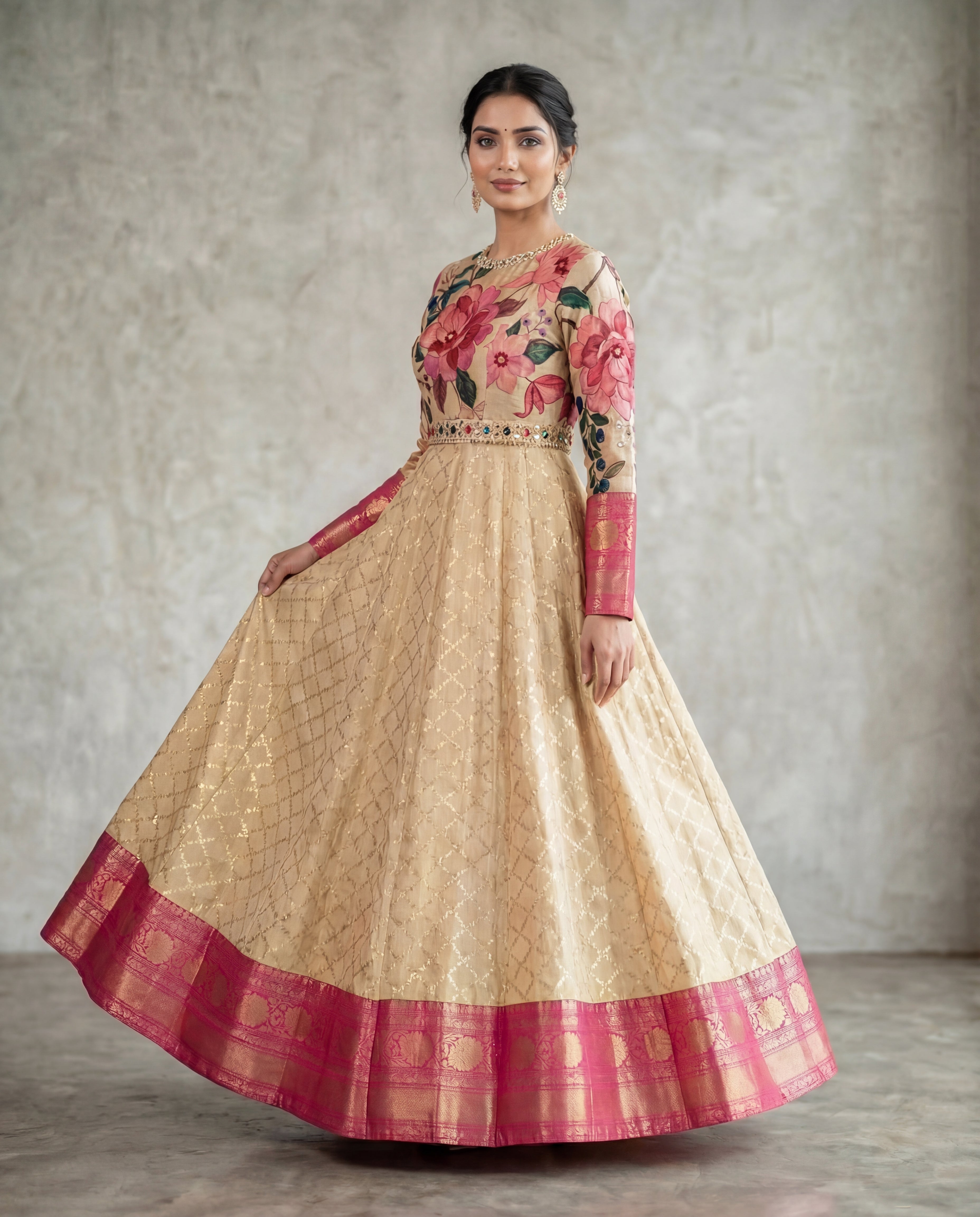 Floral Zari Anarkali