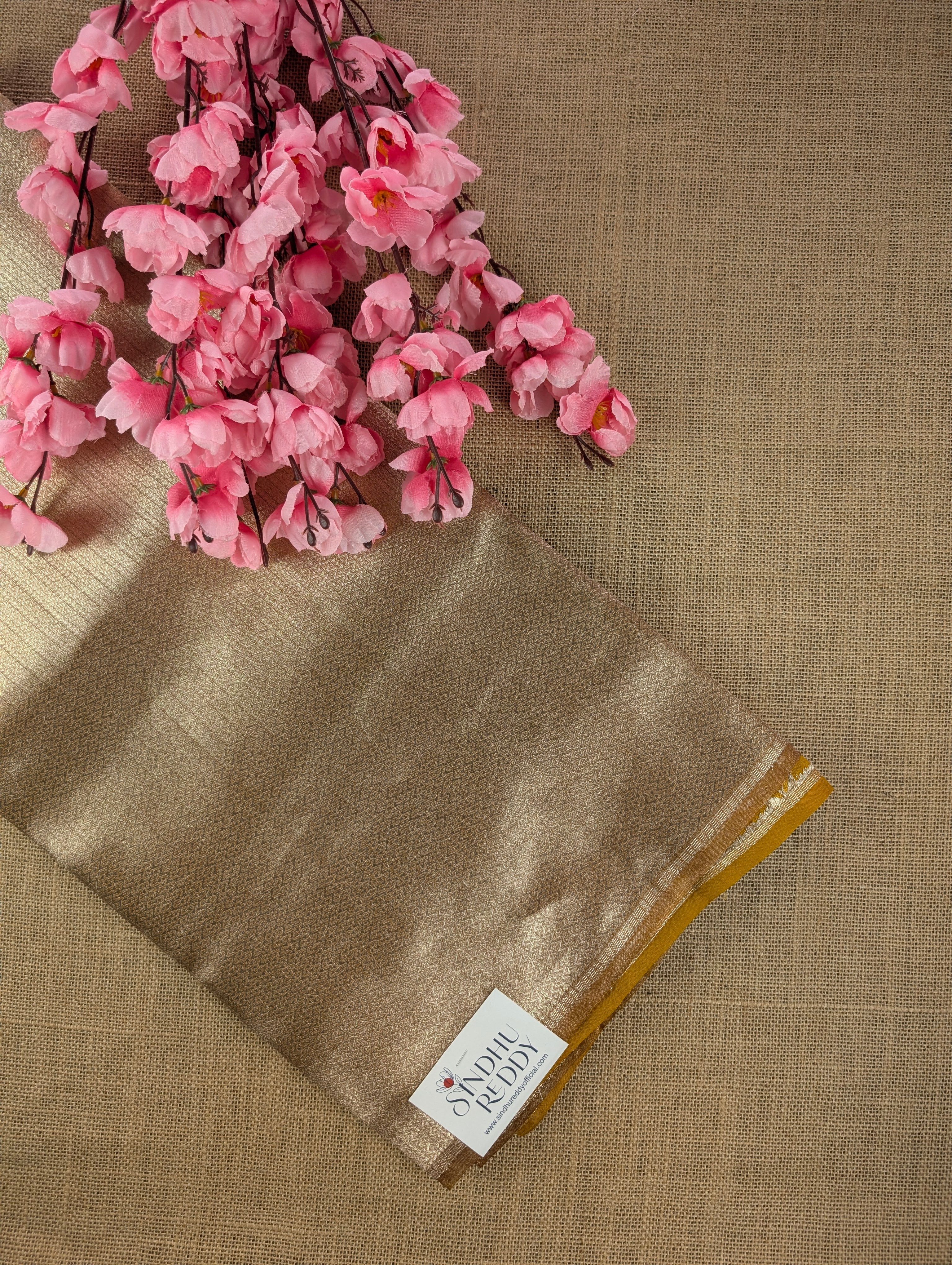 Banarasi Moonga Silk - Golden Mustard (zari leaf motifs)