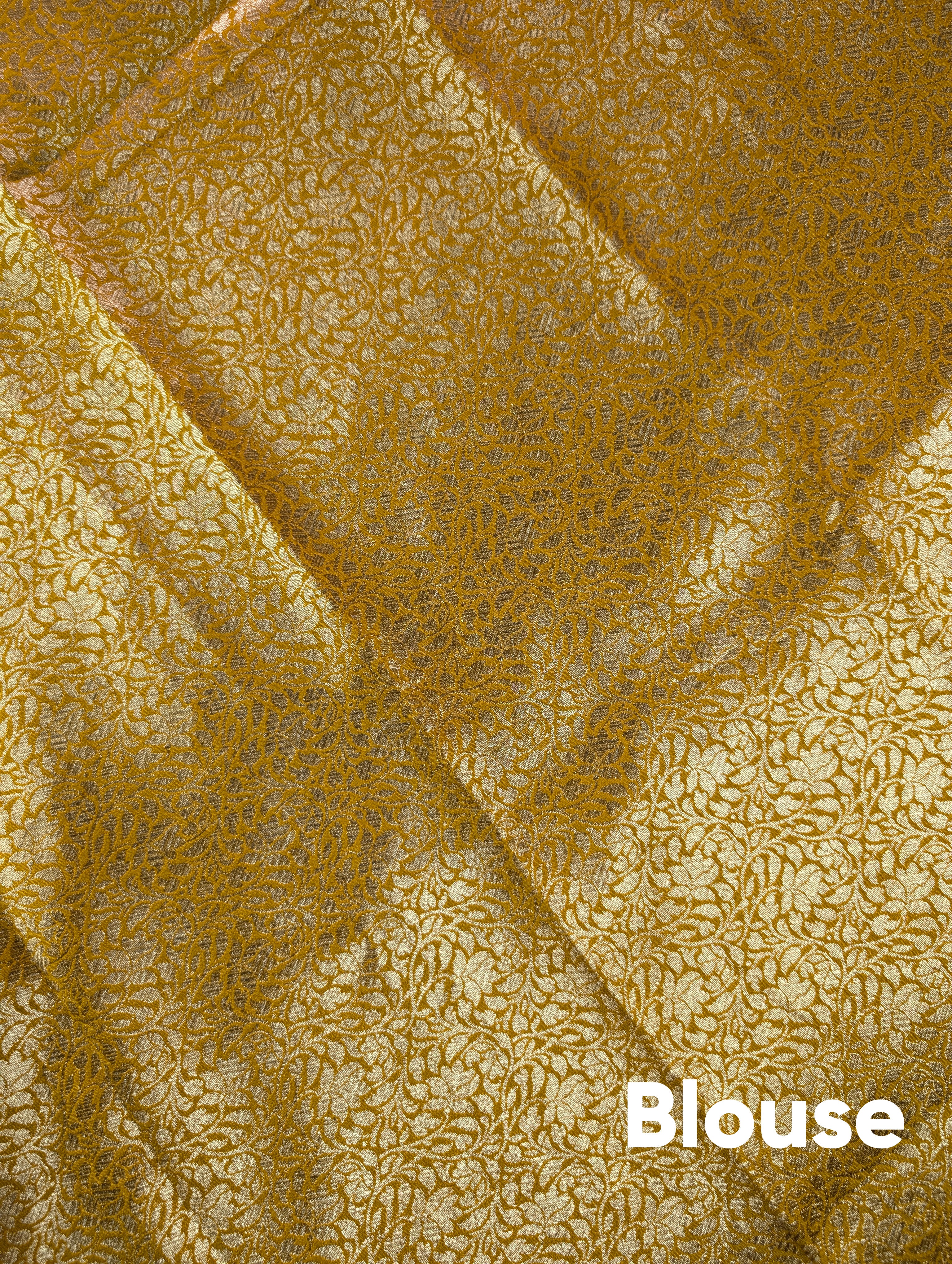Banarasi Moonga Silk - Golden Mustard (zari leaf motifs)