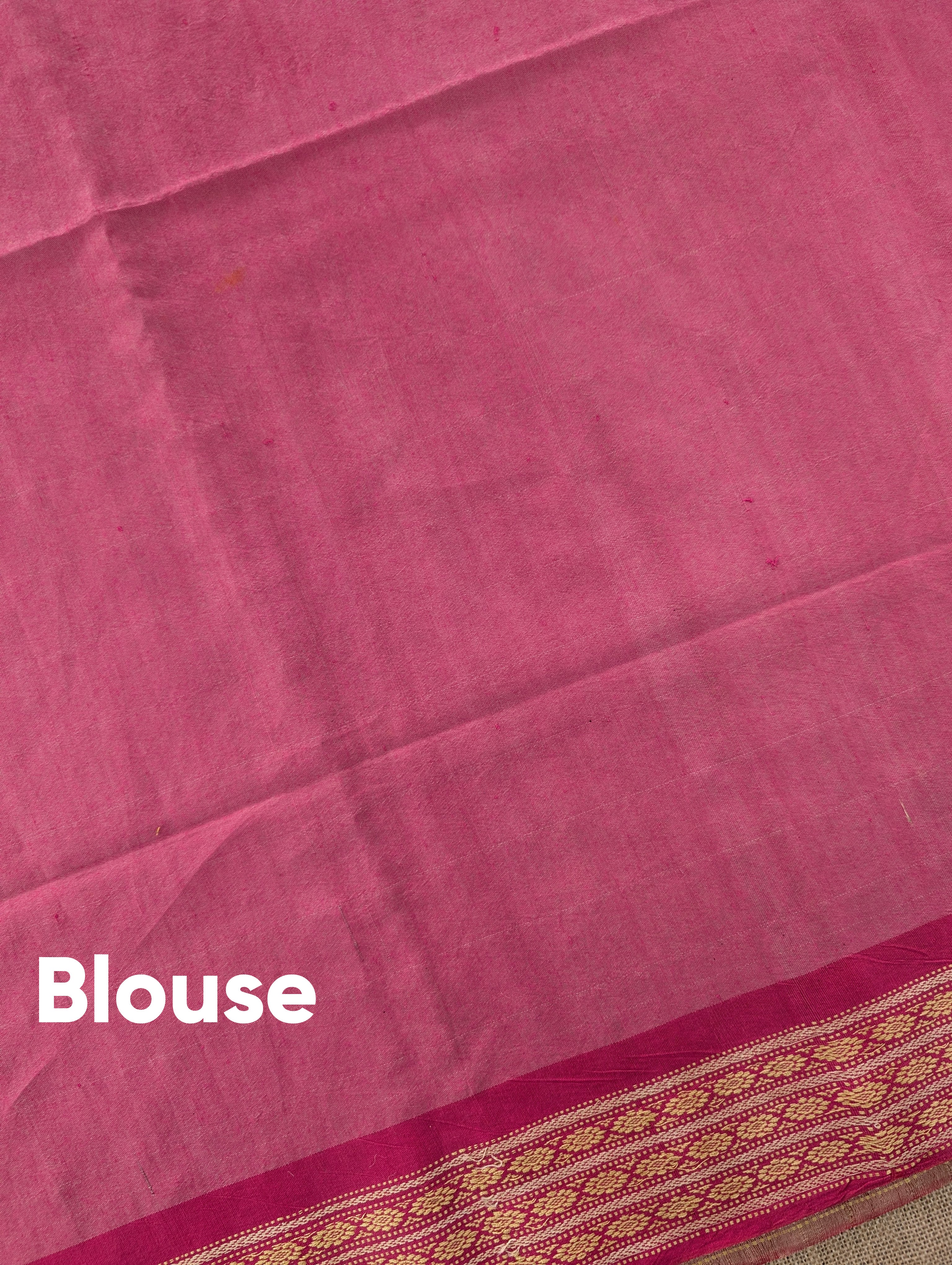 Vidharba Tussar X Pen Kalamkari – Olive Green w/t Pink