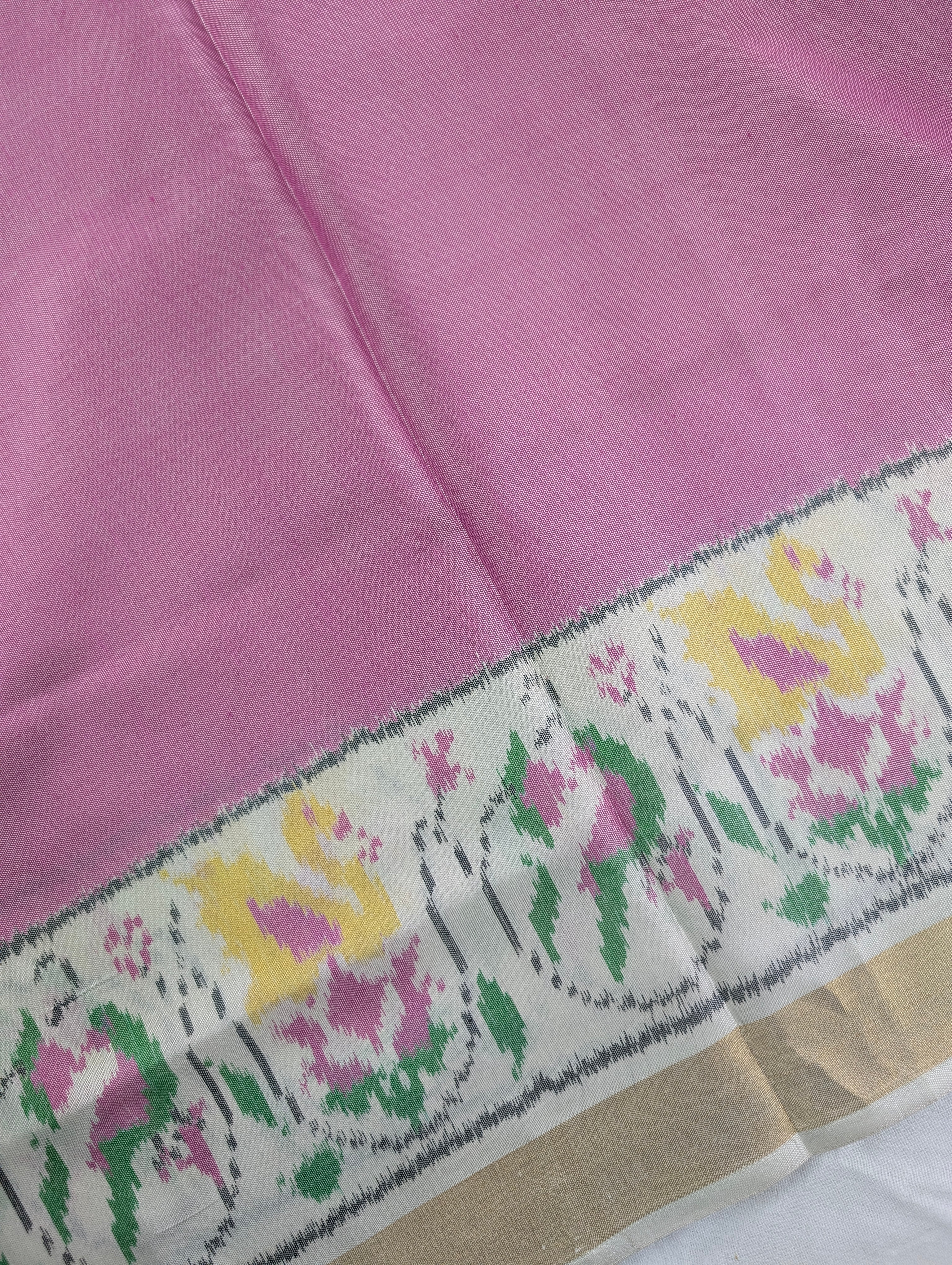 Handloom Patola Pure Silk Saree X soft pink