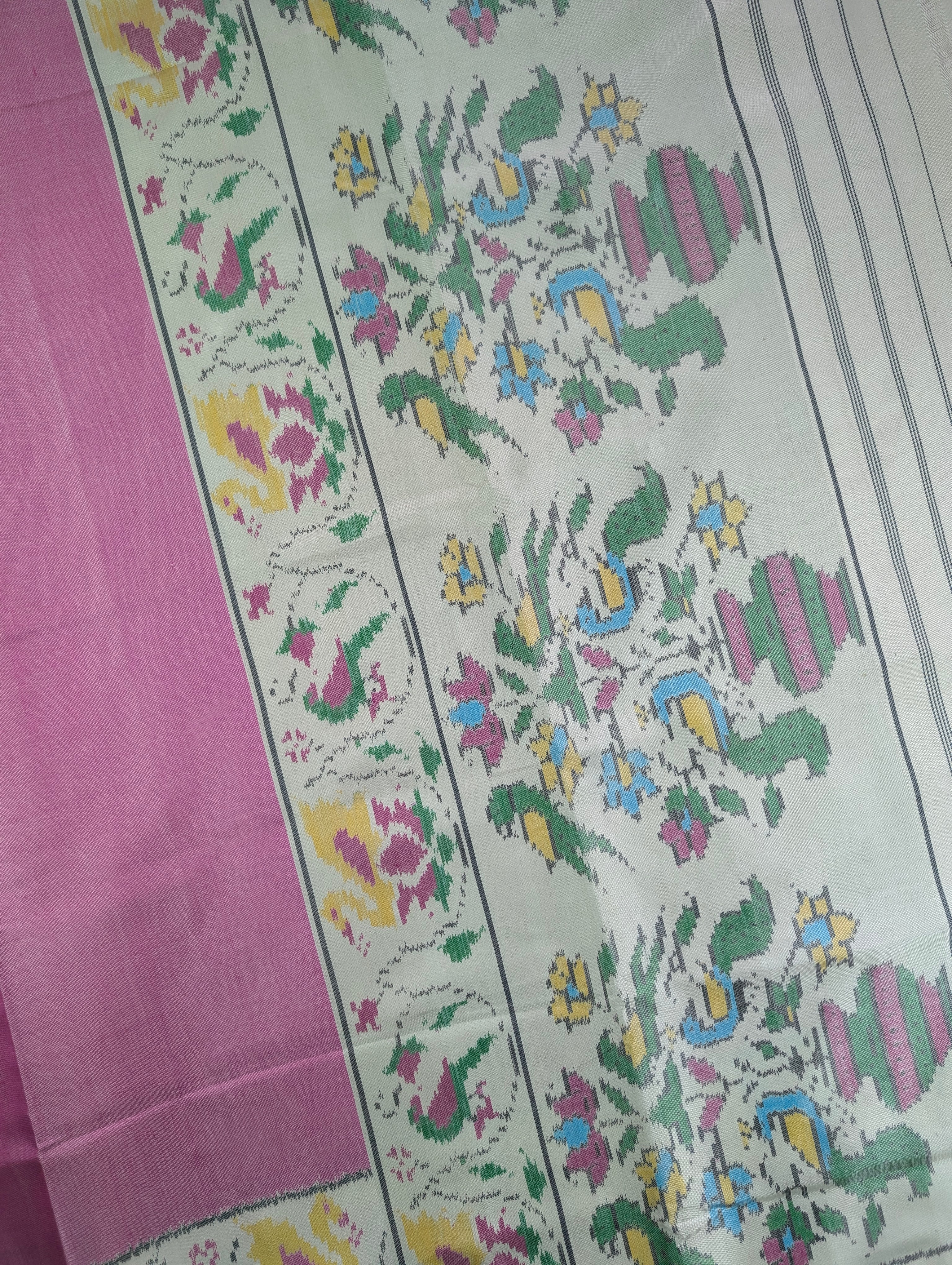 Handloom Patola Pure Silk Saree X soft pink
