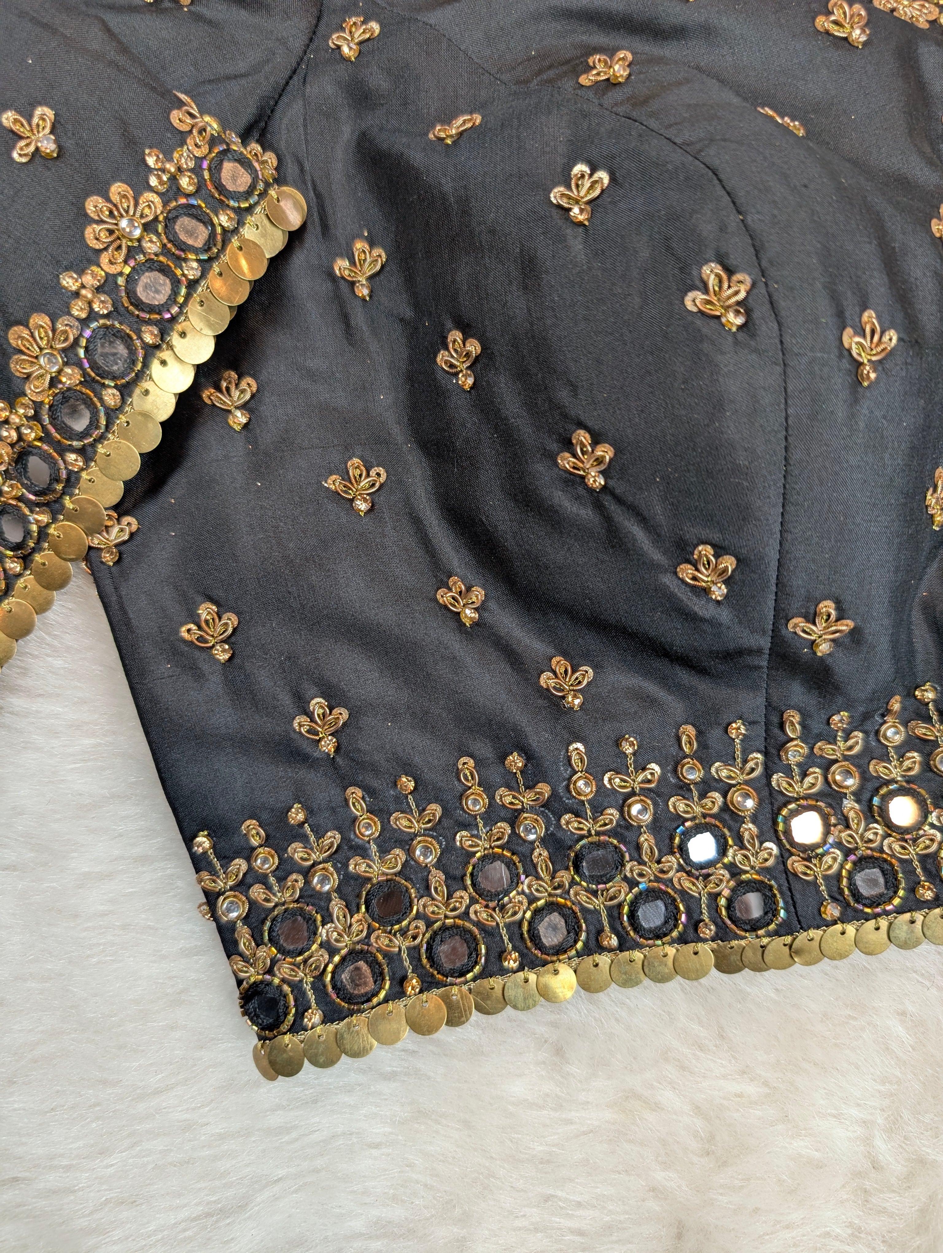 Black Mirror Work Embroidered Blouse