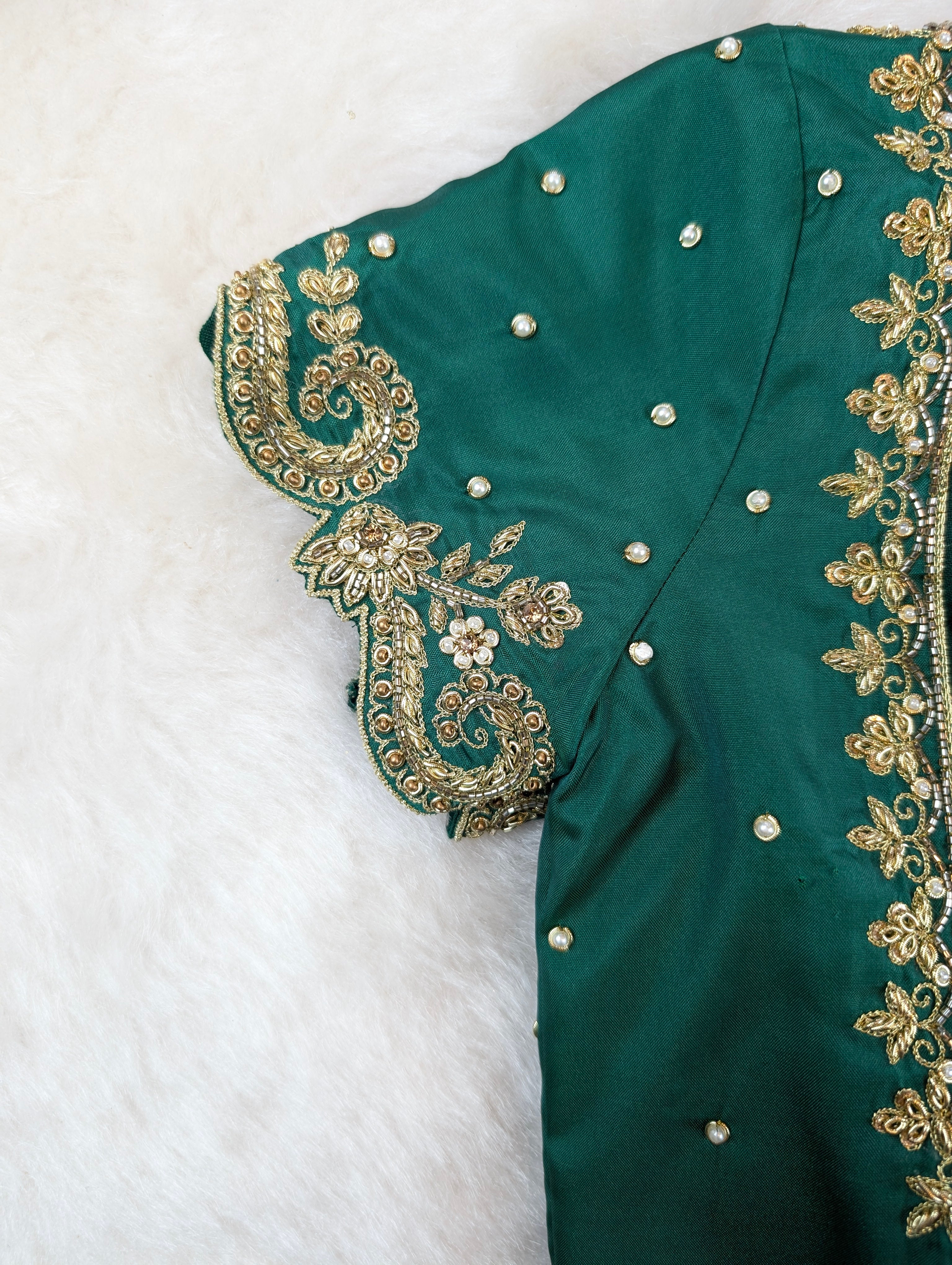 Emerald Green Embroidered Blouse