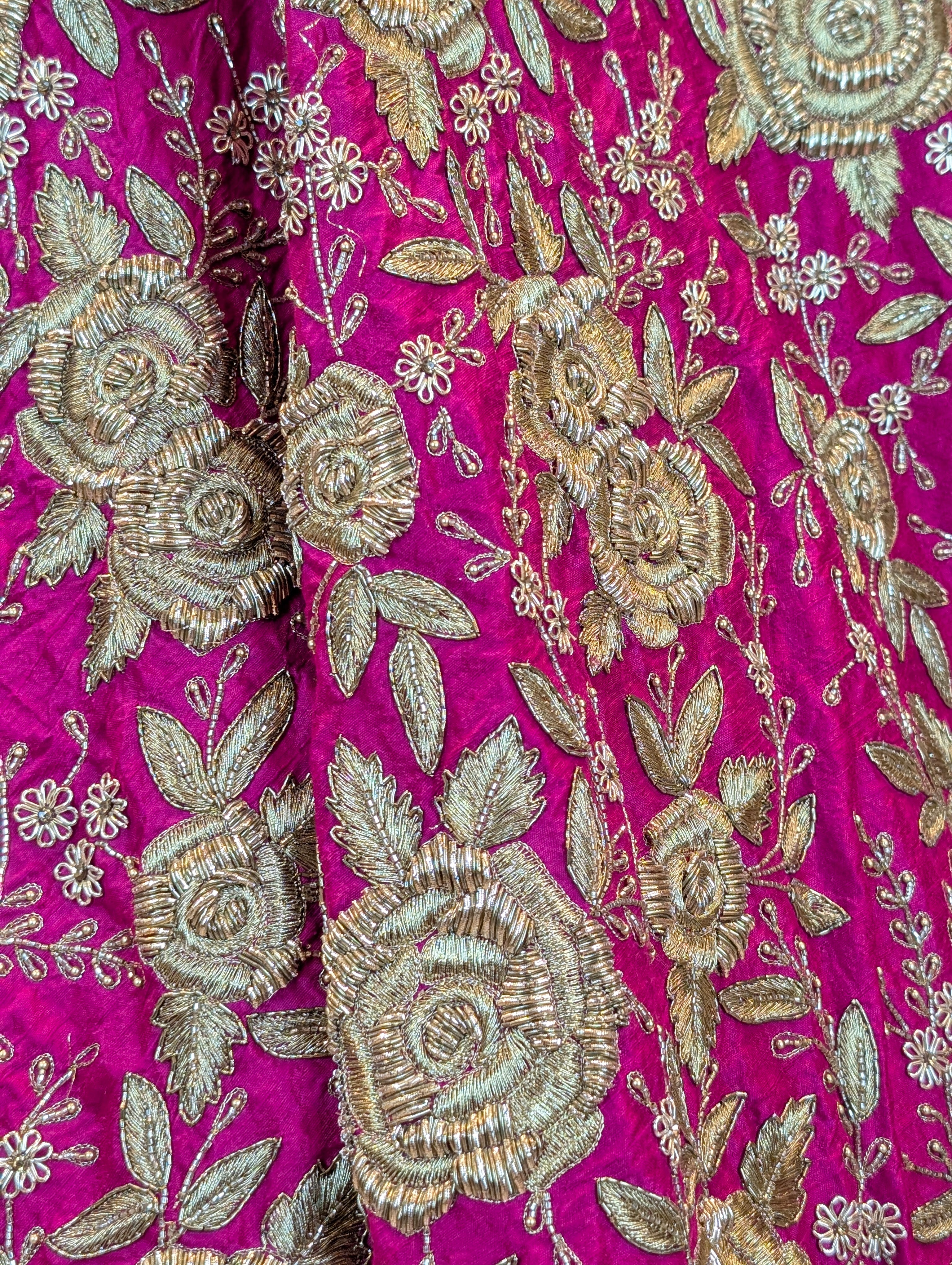Pink Heavy Hand Embroidered Lehanga - Only Skirt