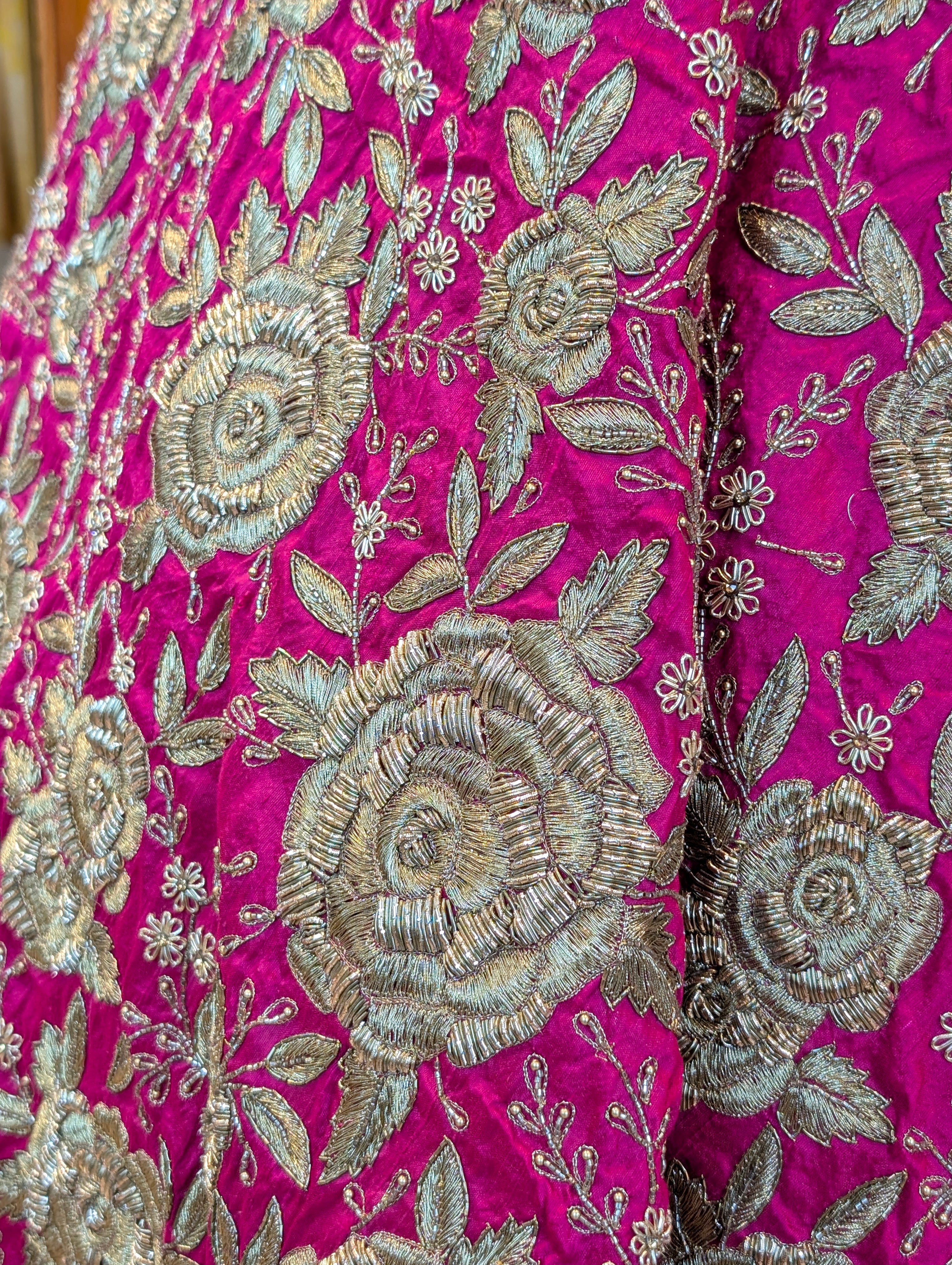 Pink Heavy Hand Embroidered Lehanga - Only Skirt