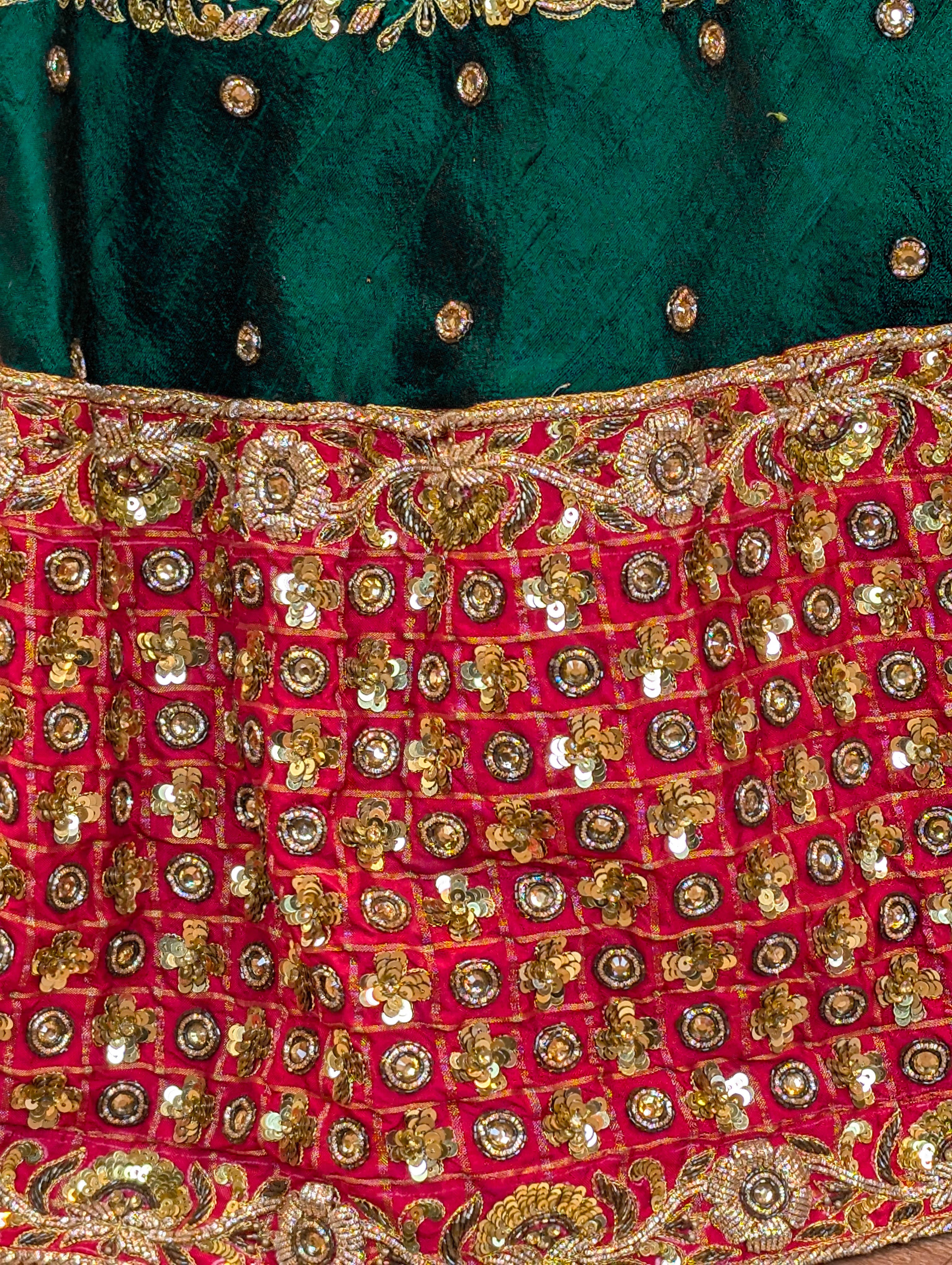 Emerald Green Heavy Embroidered Lehanga - Only Skirt