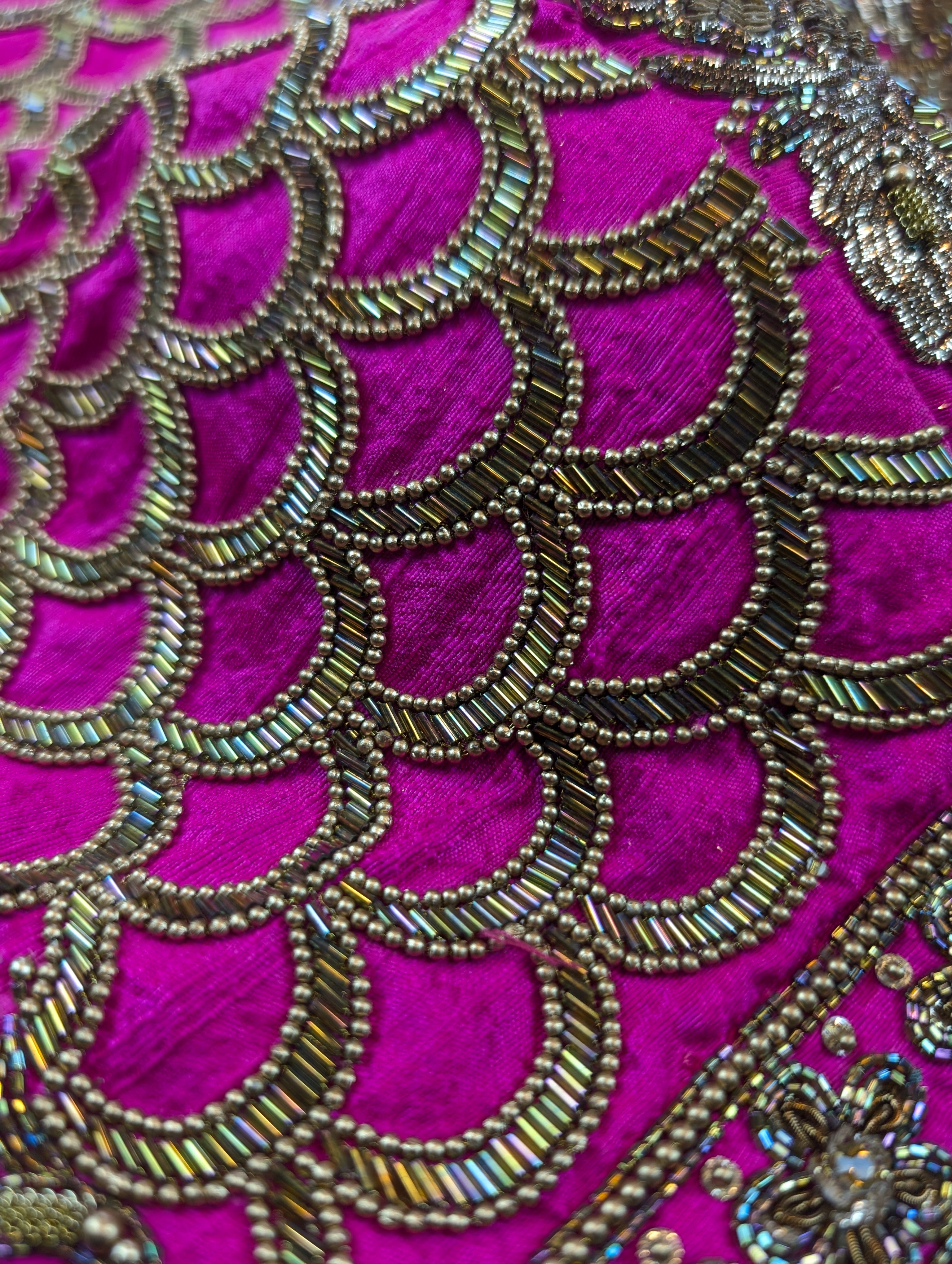 Rani Pink Heavy Hand Embroidered Floral zardosi blouse