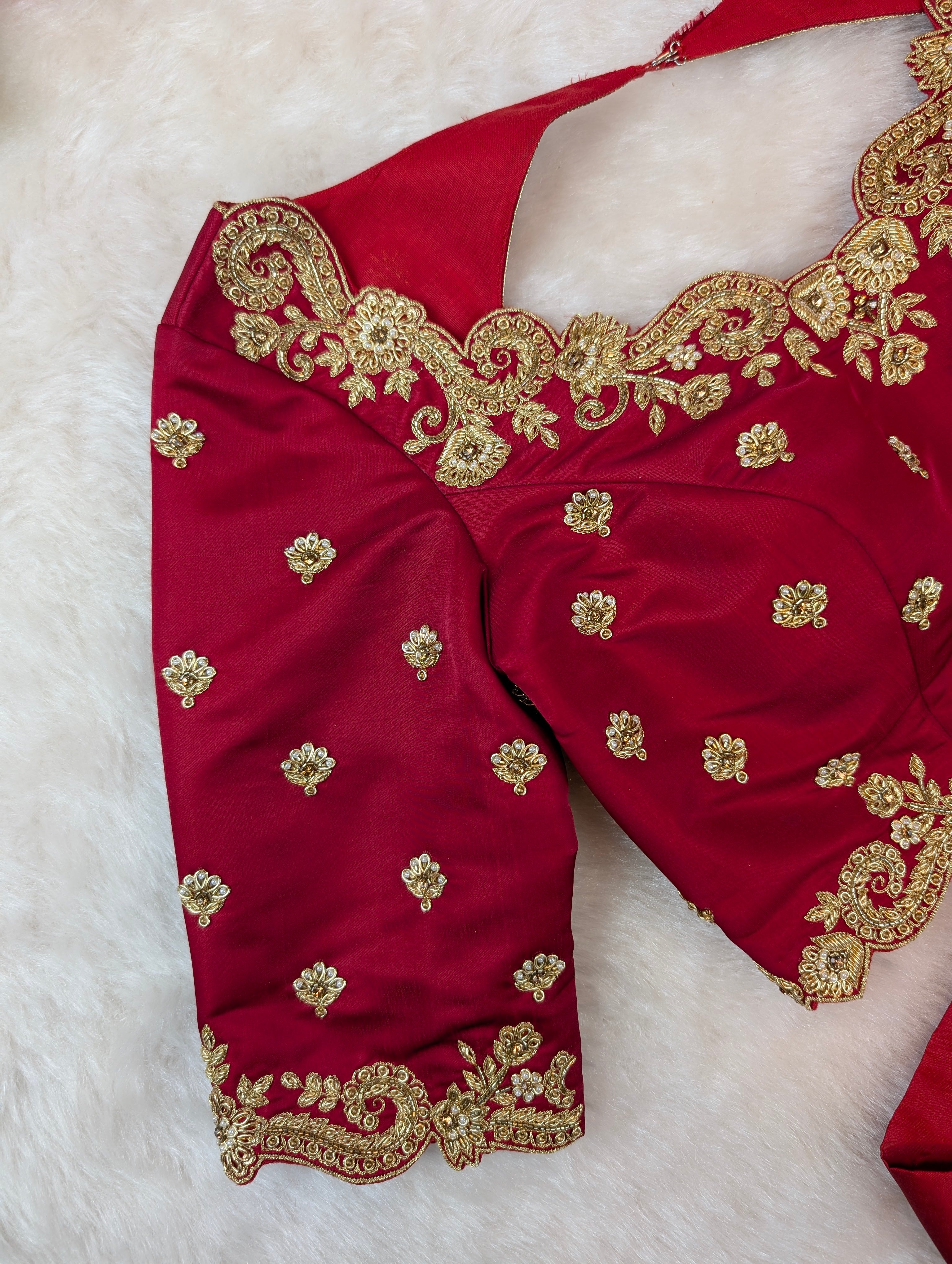 Crimson Red Tie-Back Blouse