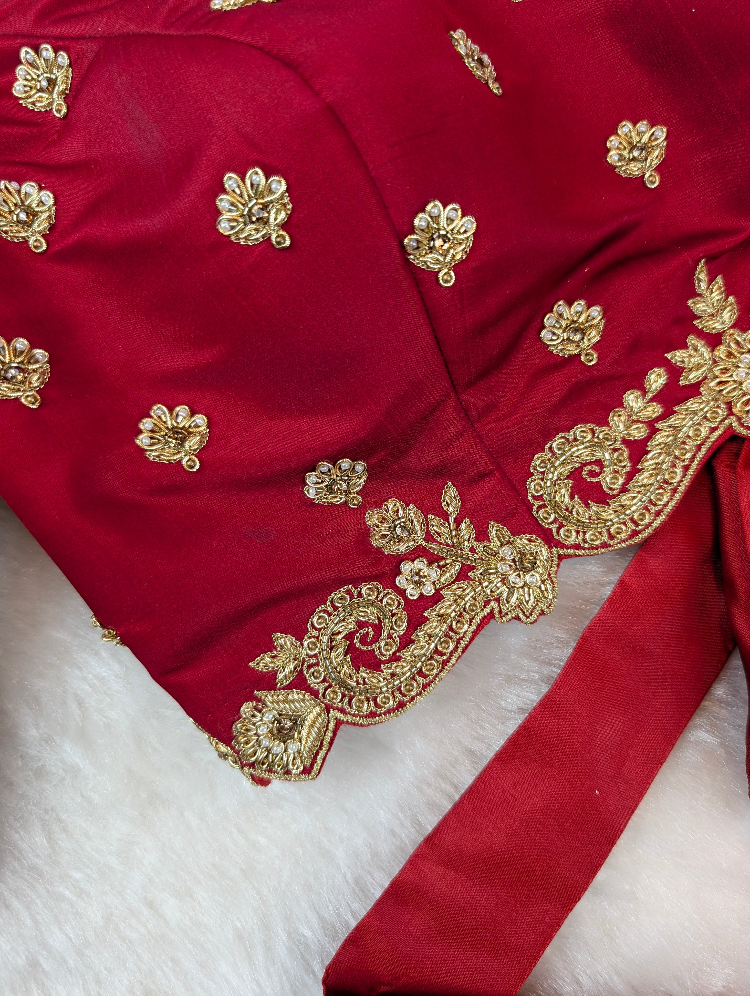 Crimson Red Tie-Back Blouse