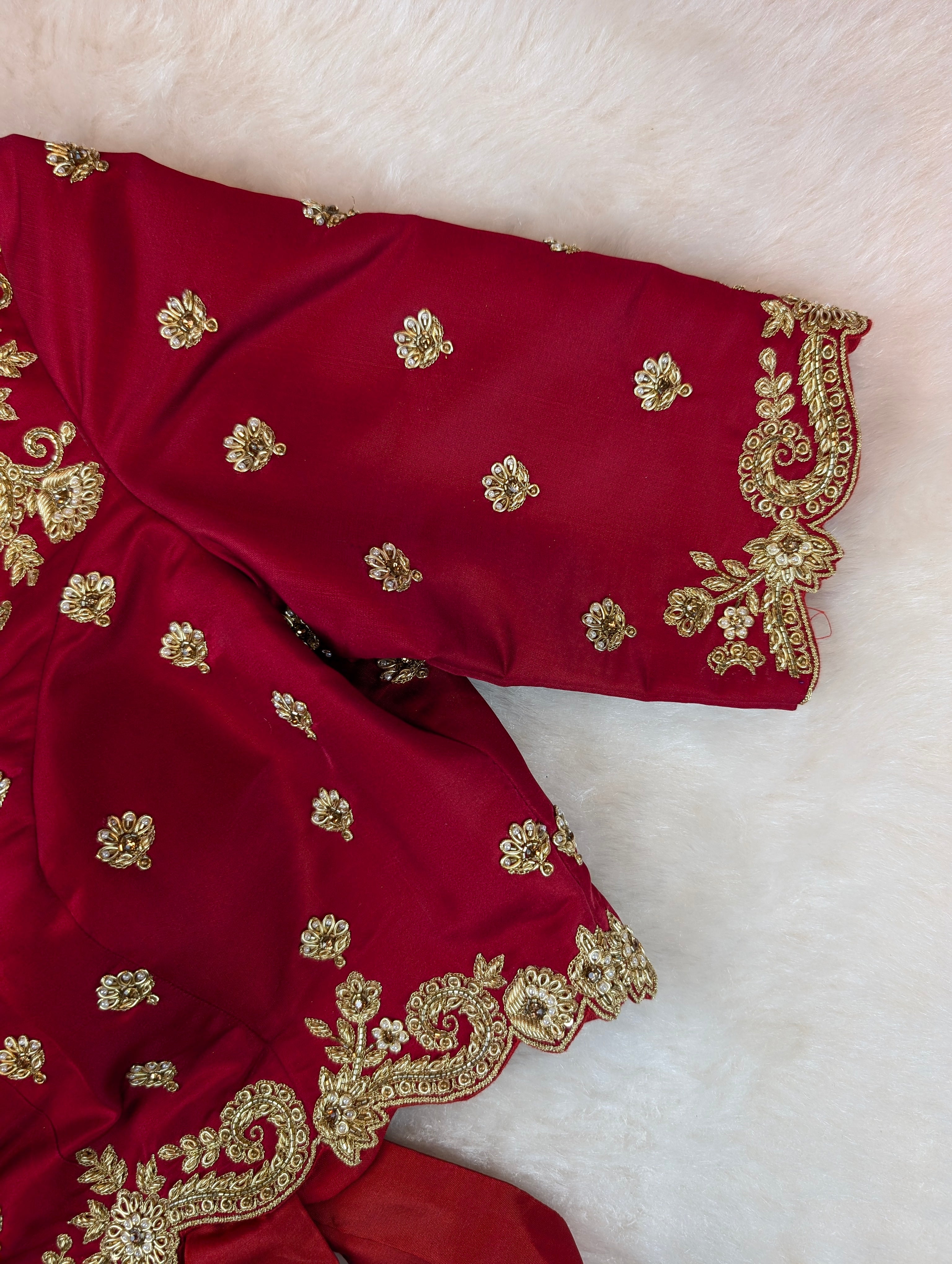 Crimson Red Tie-Back Blouse