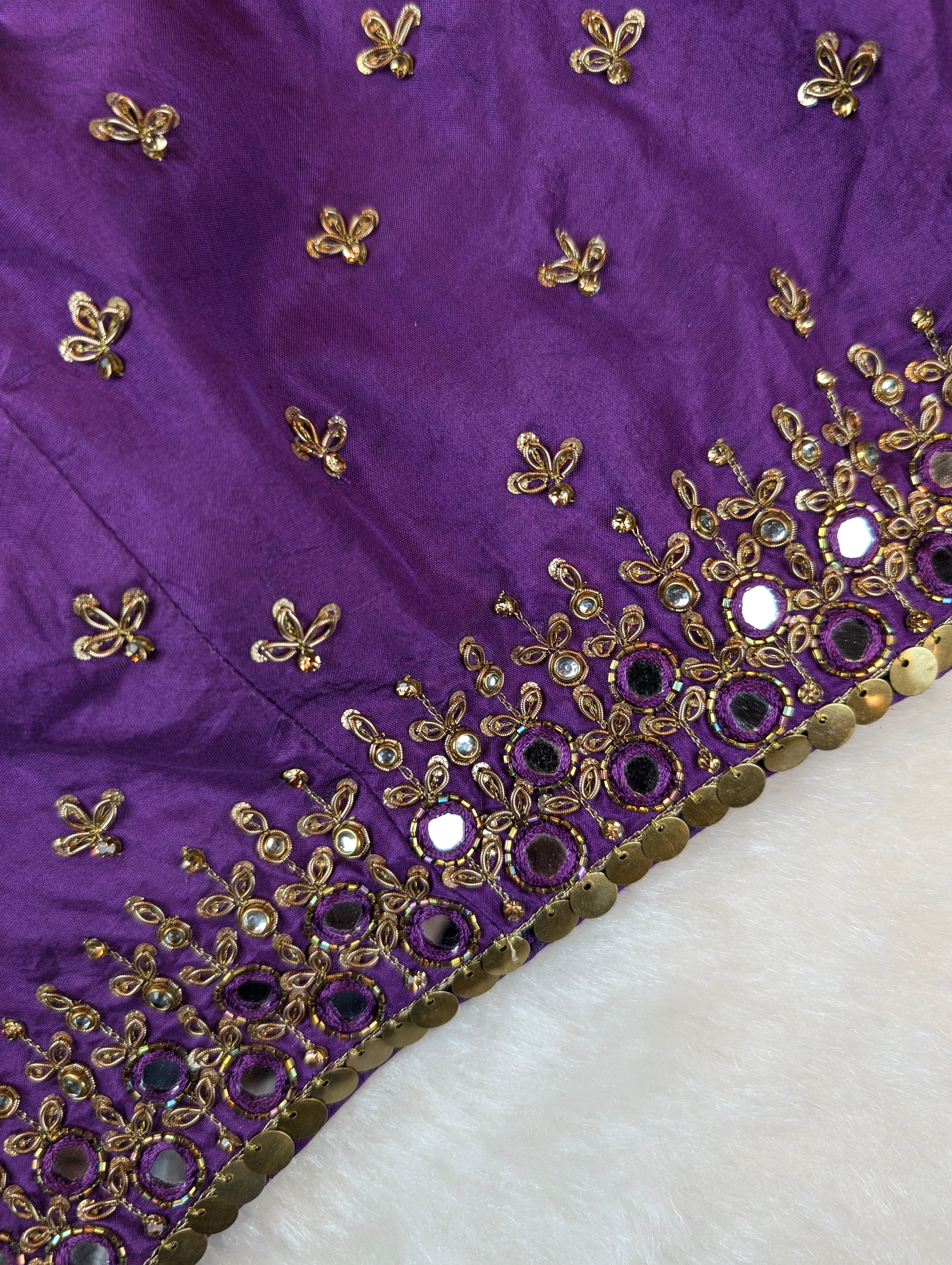 Royal Purple Mirror-Work Blouse