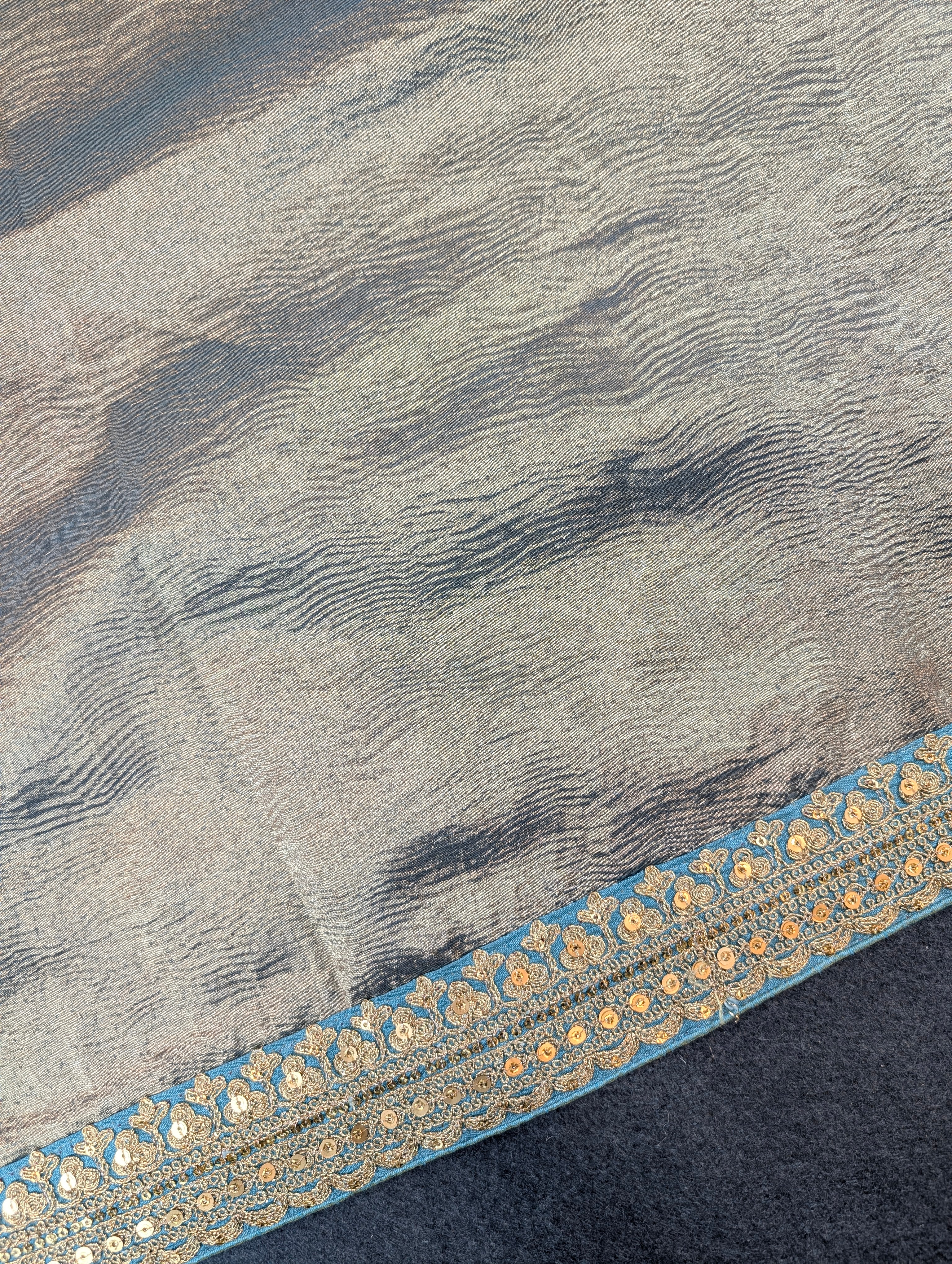 Pure Tissue Silk Saree with a Stitched Blouse - Sky Blue
