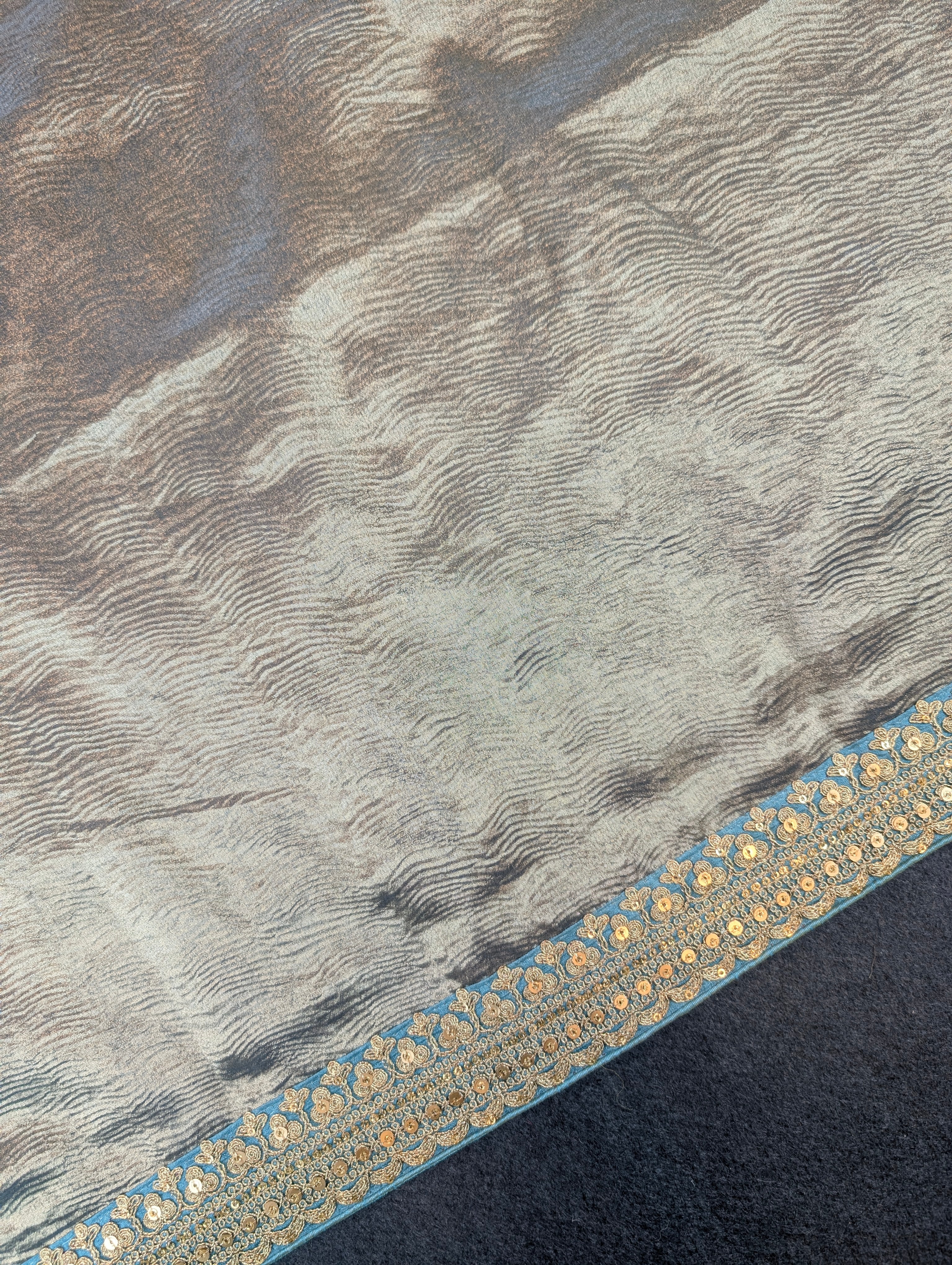 Pure Tissue Silk Saree with a Stitched Blouse - Sky Blue