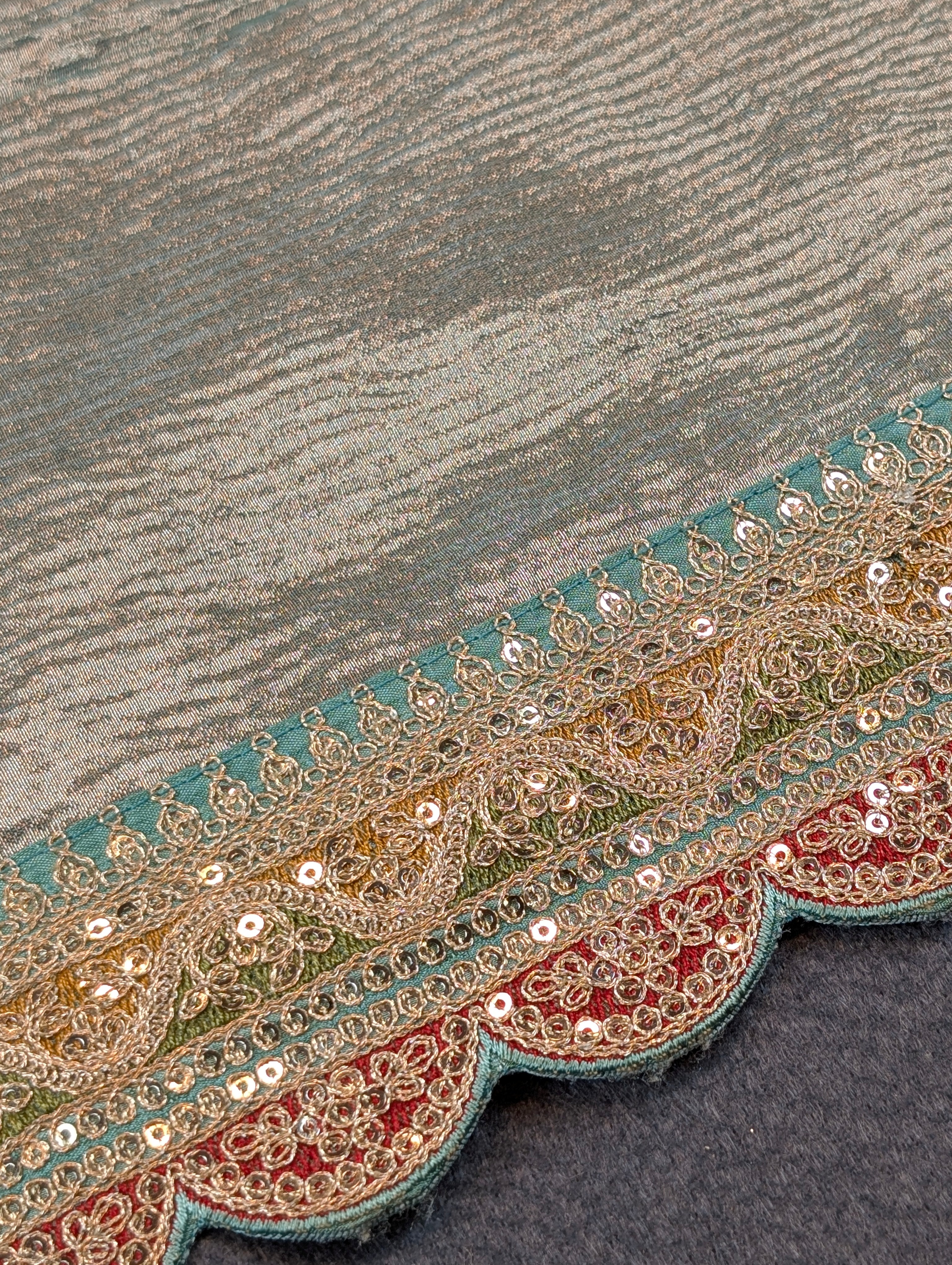 Pure Tissue Silk Saree with a Stitched Blouse - Soft Pastel Green