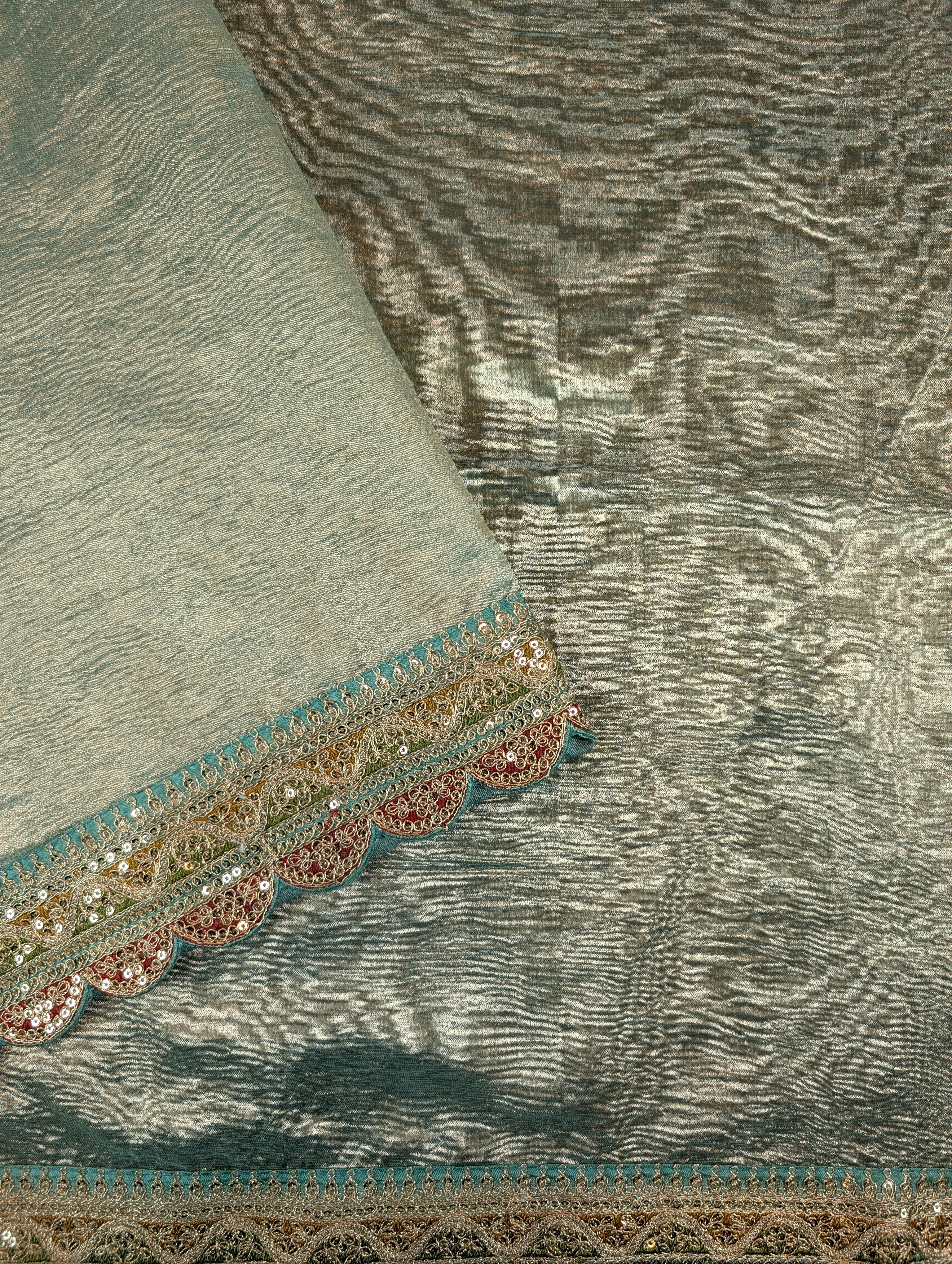 Pure Tissue Silk Saree with a Stitched Blouse - Soft Pastel Green