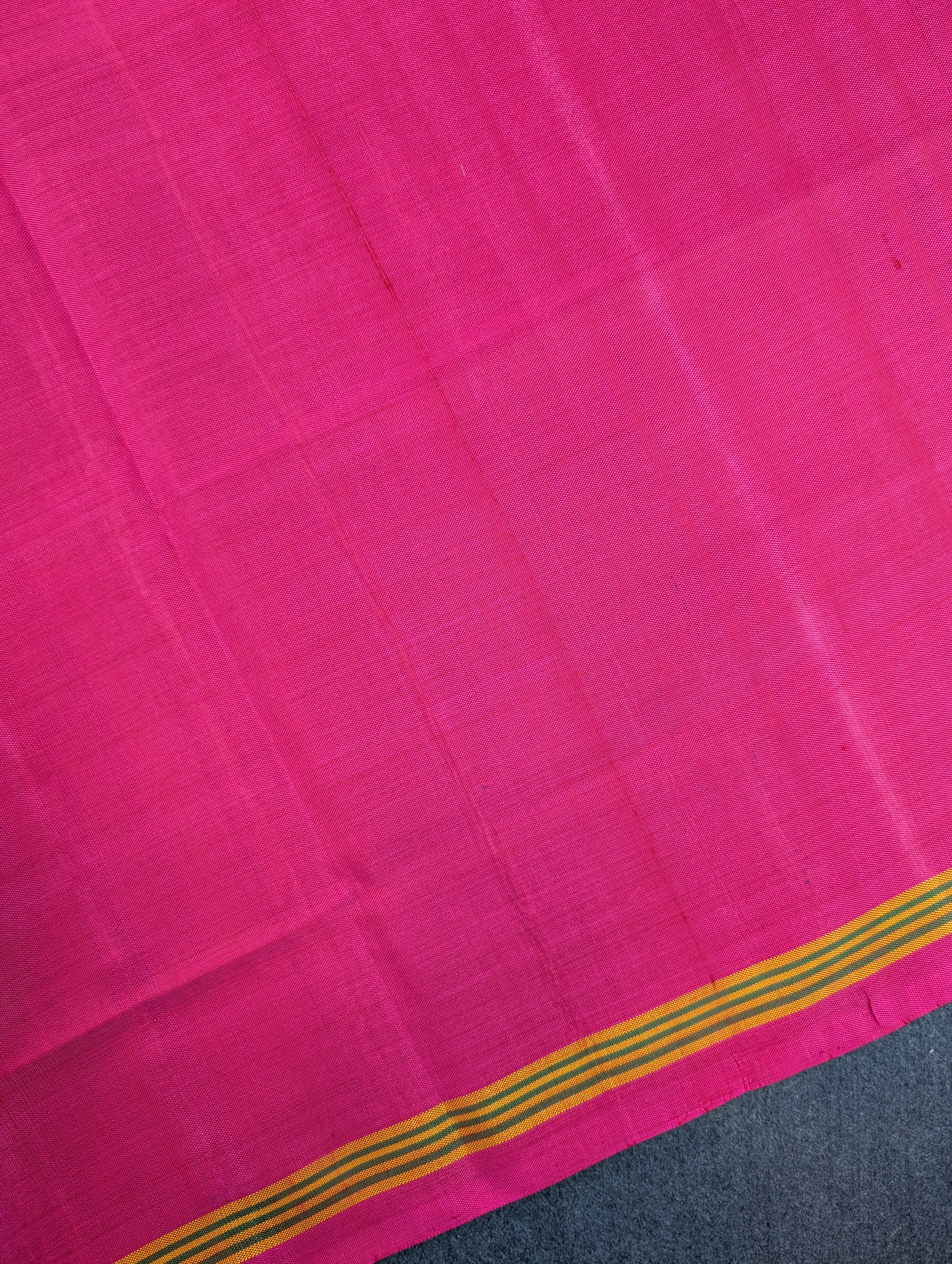 Handloom Patola Pure Silk Saree X Royal Blue base with Rani Pink Border