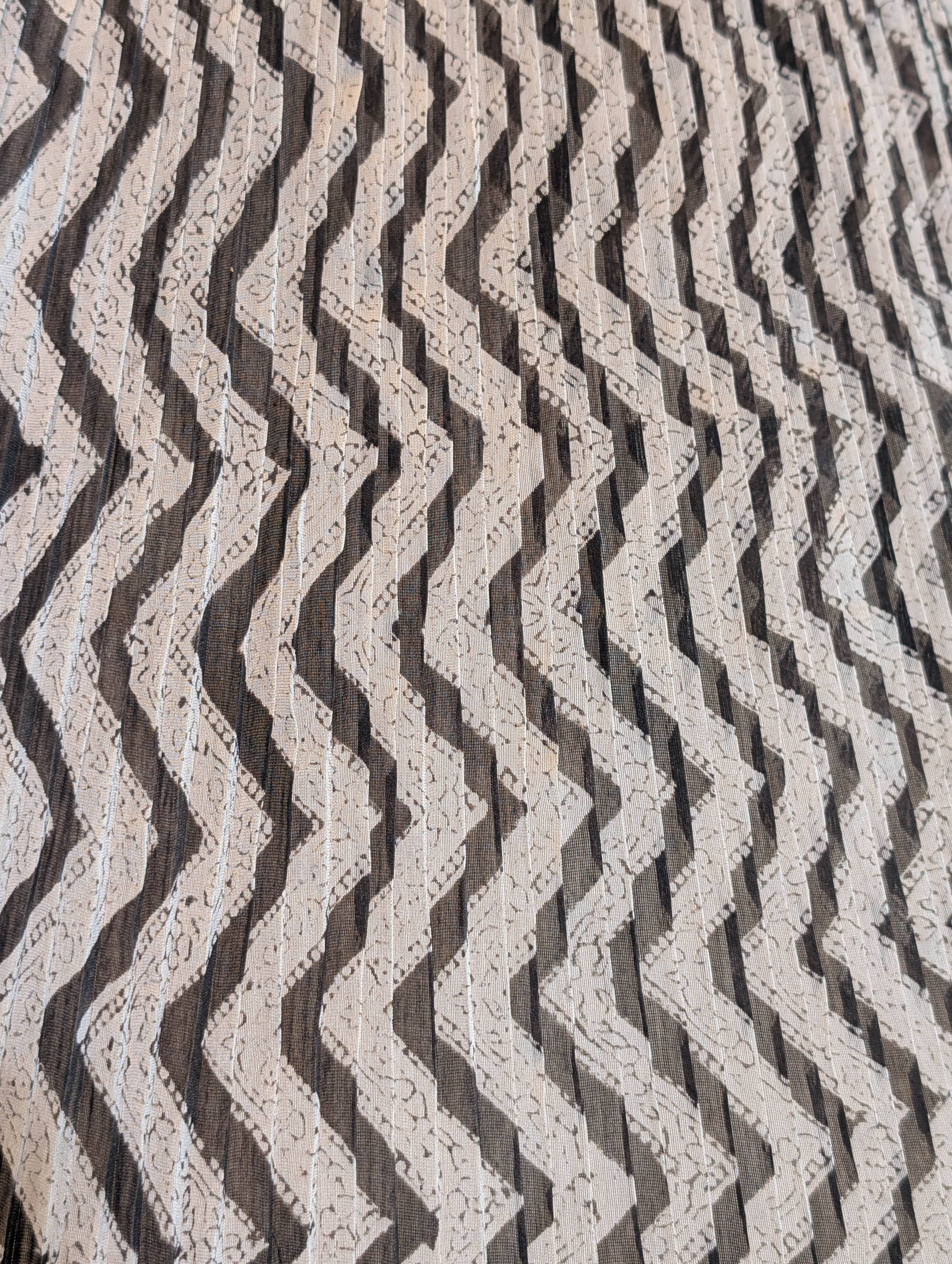 Chevron Print Skirt with Mustard Lotus Zari Border