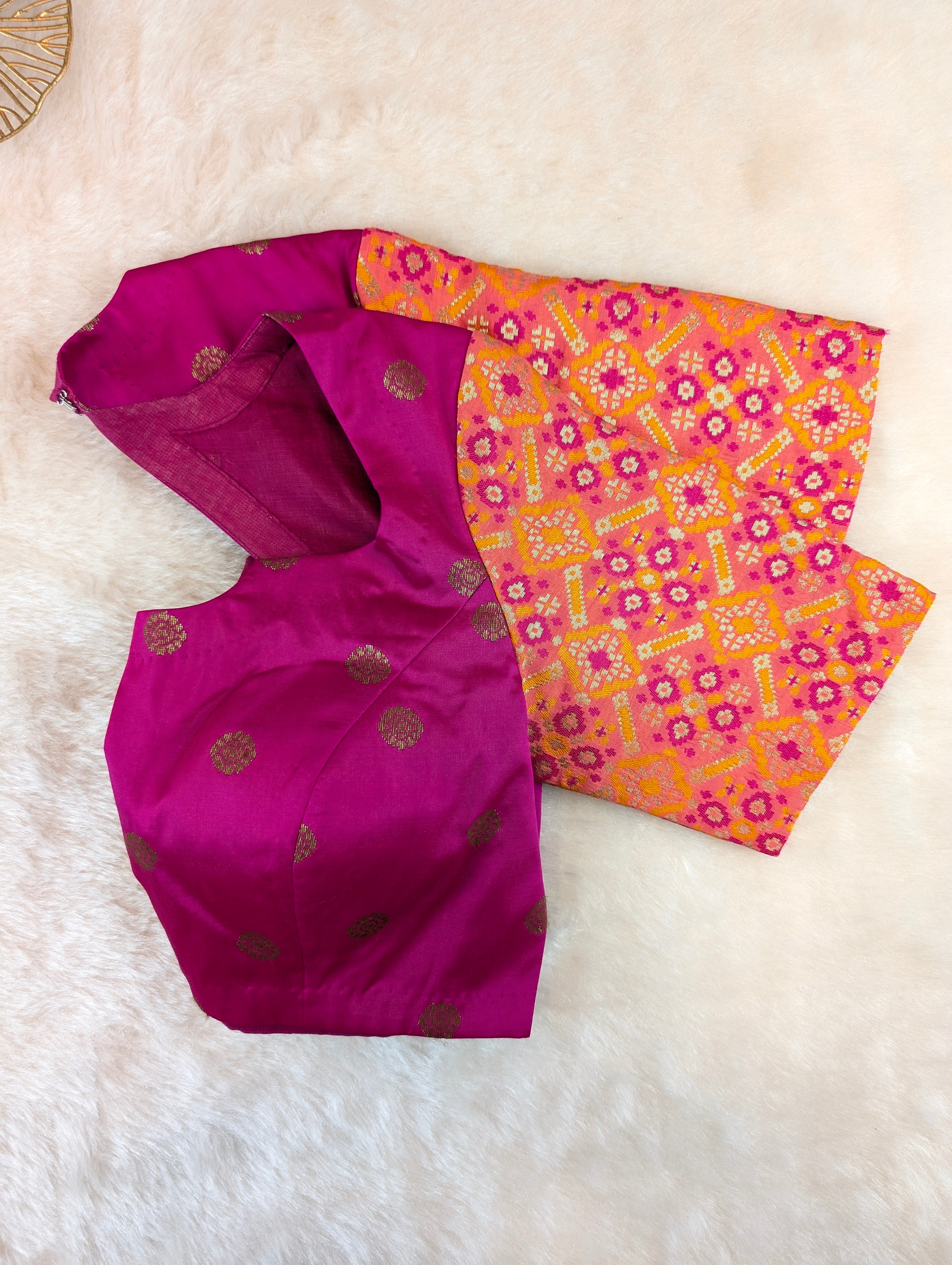 Magenta & Mustard Plain Blouse