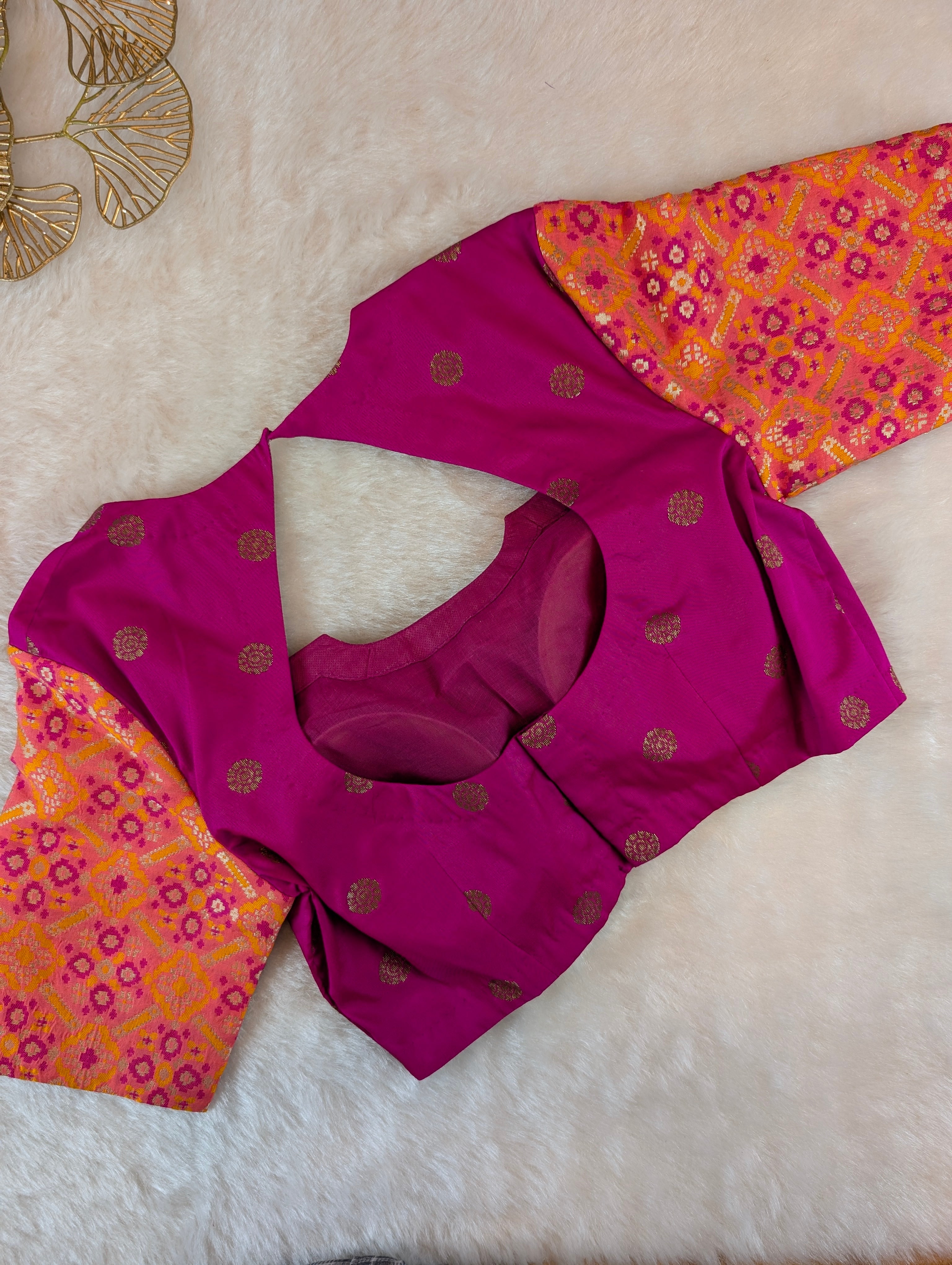 Magenta & Mustard Plain Blouse