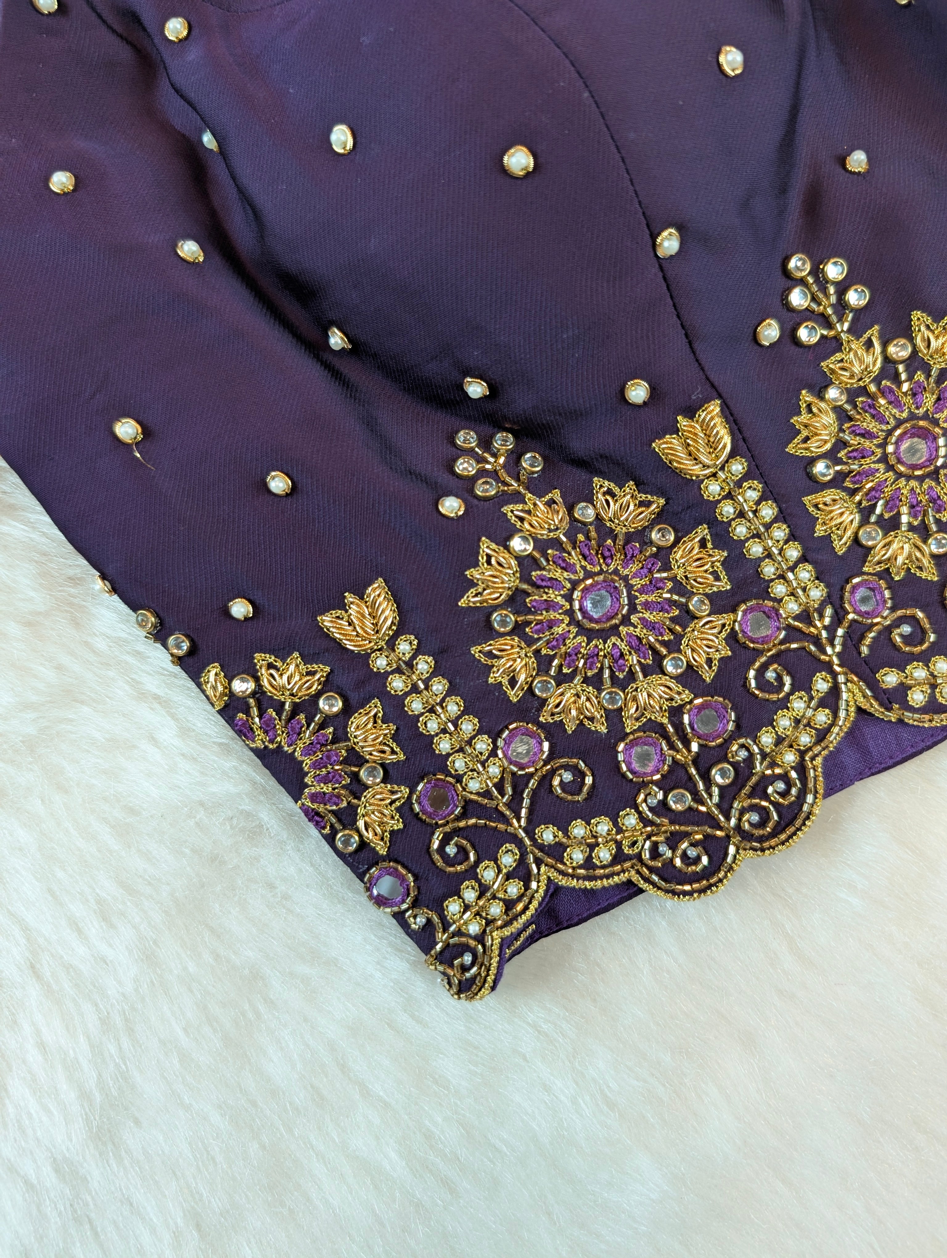Royal Purple Embroidered Blouse