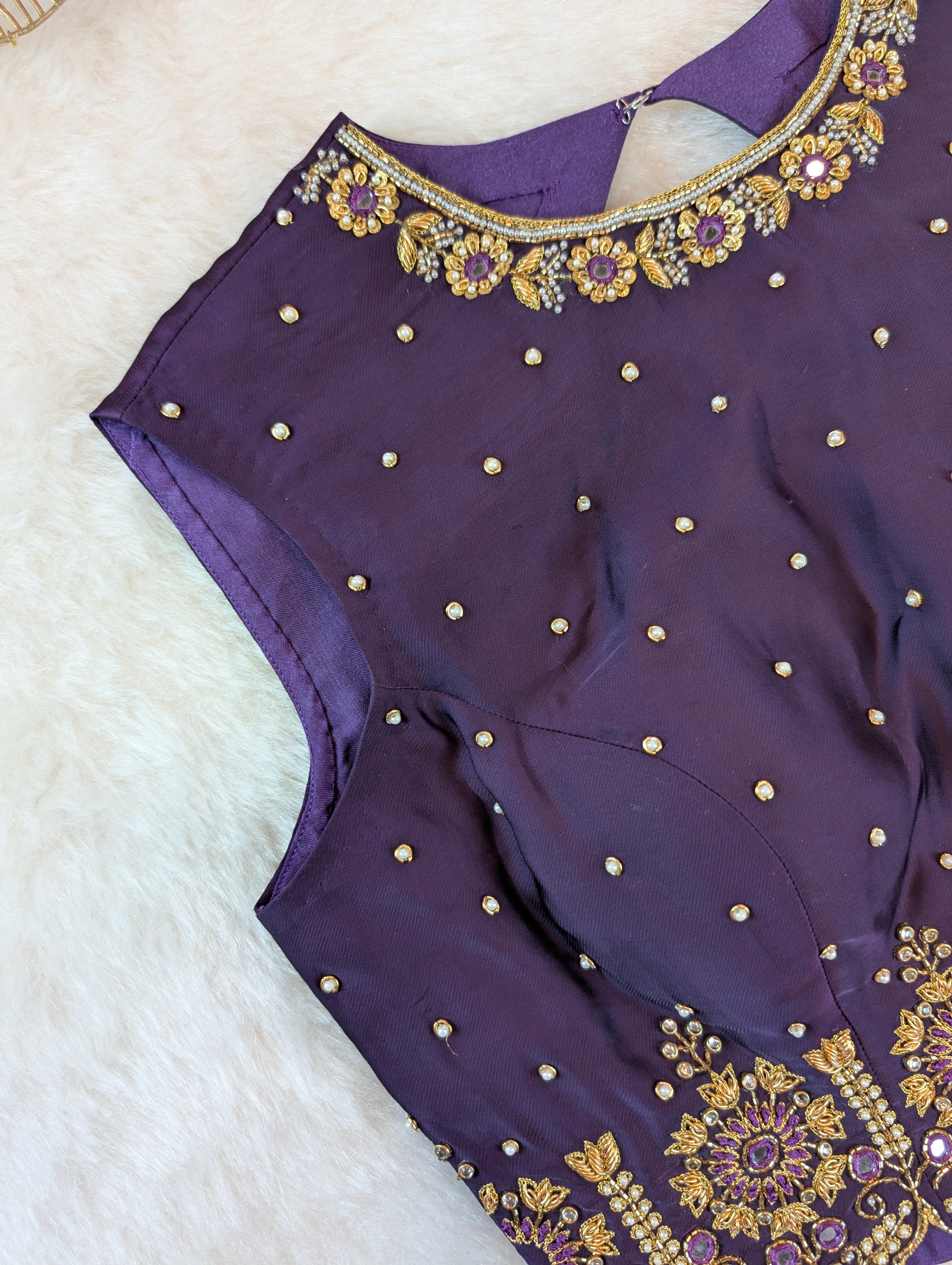 Royal Purple Embroidered Blouse