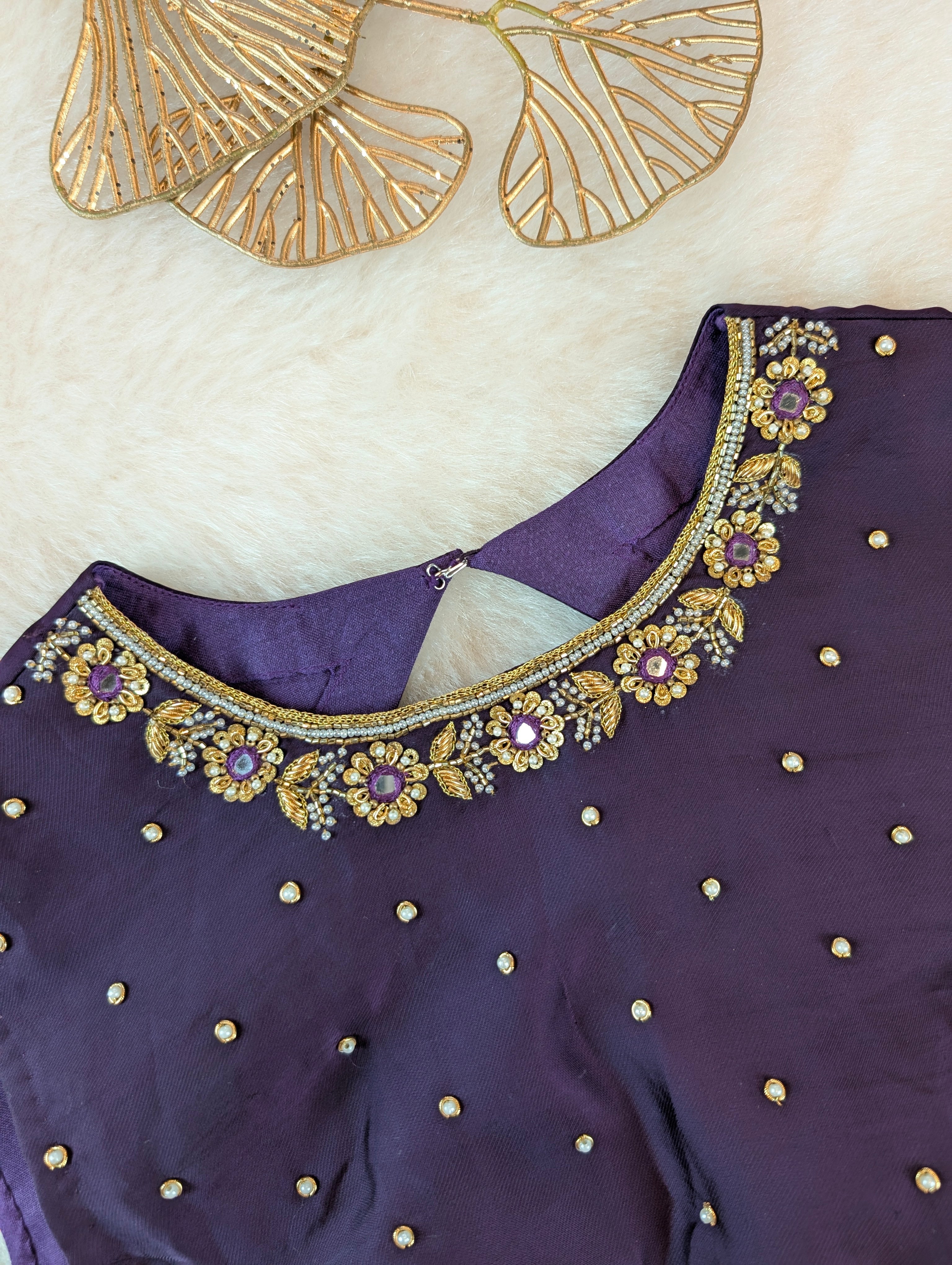 Royal Purple Embroidered Blouse