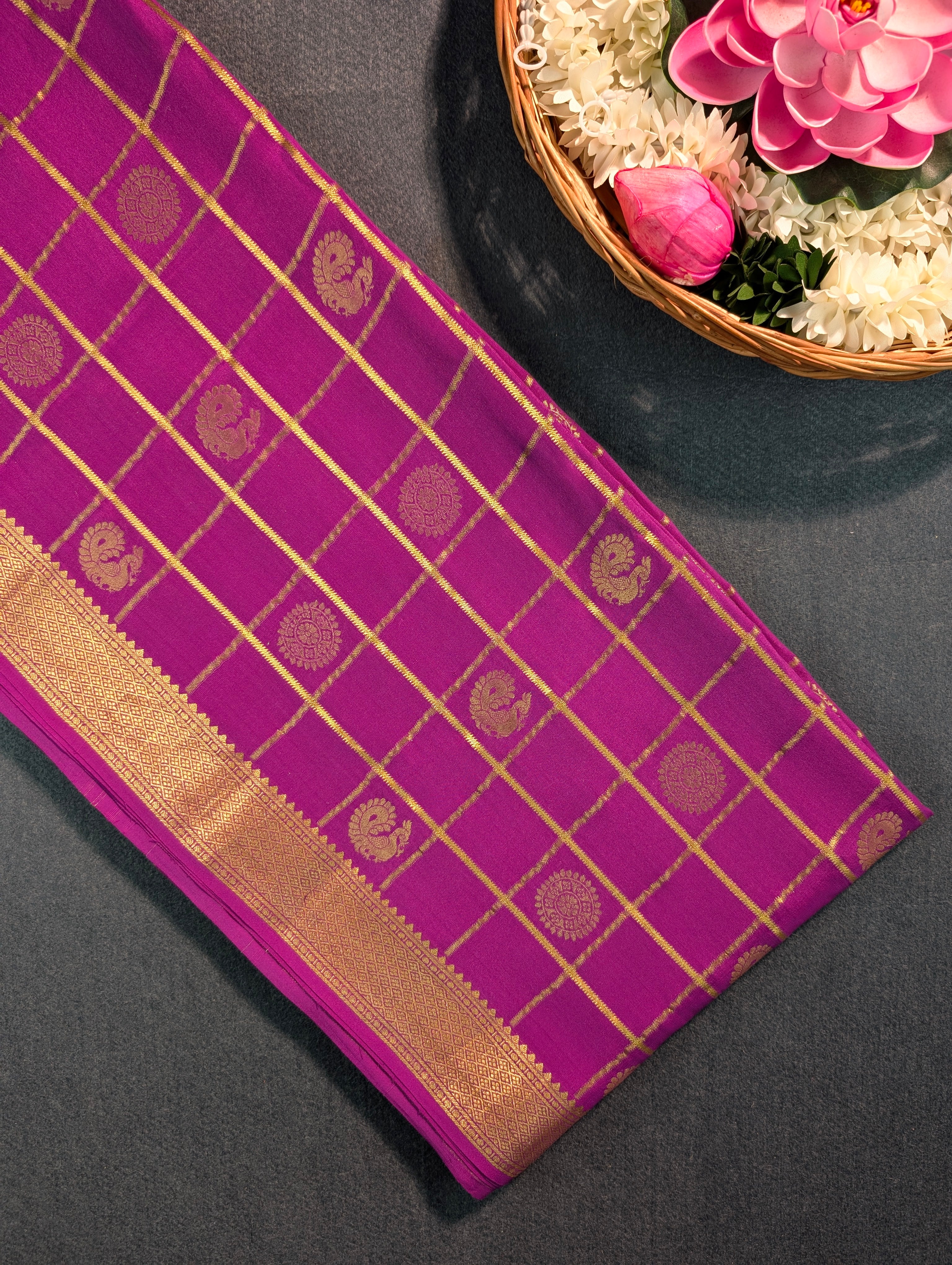 Pure Mysore Silk Crepe - Purple