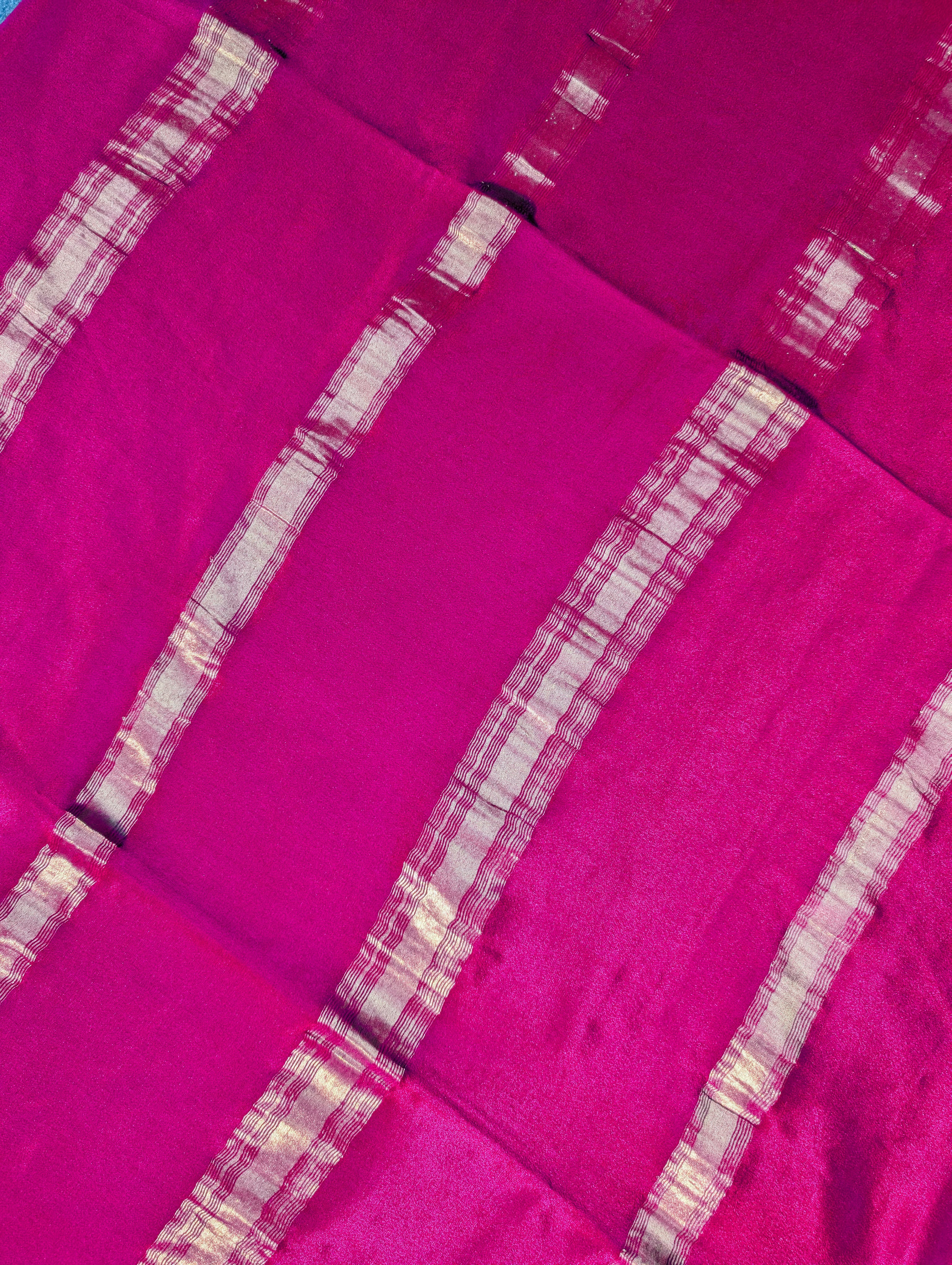 Pure Mysore silk Crepe X Hand Embroidery - Wine